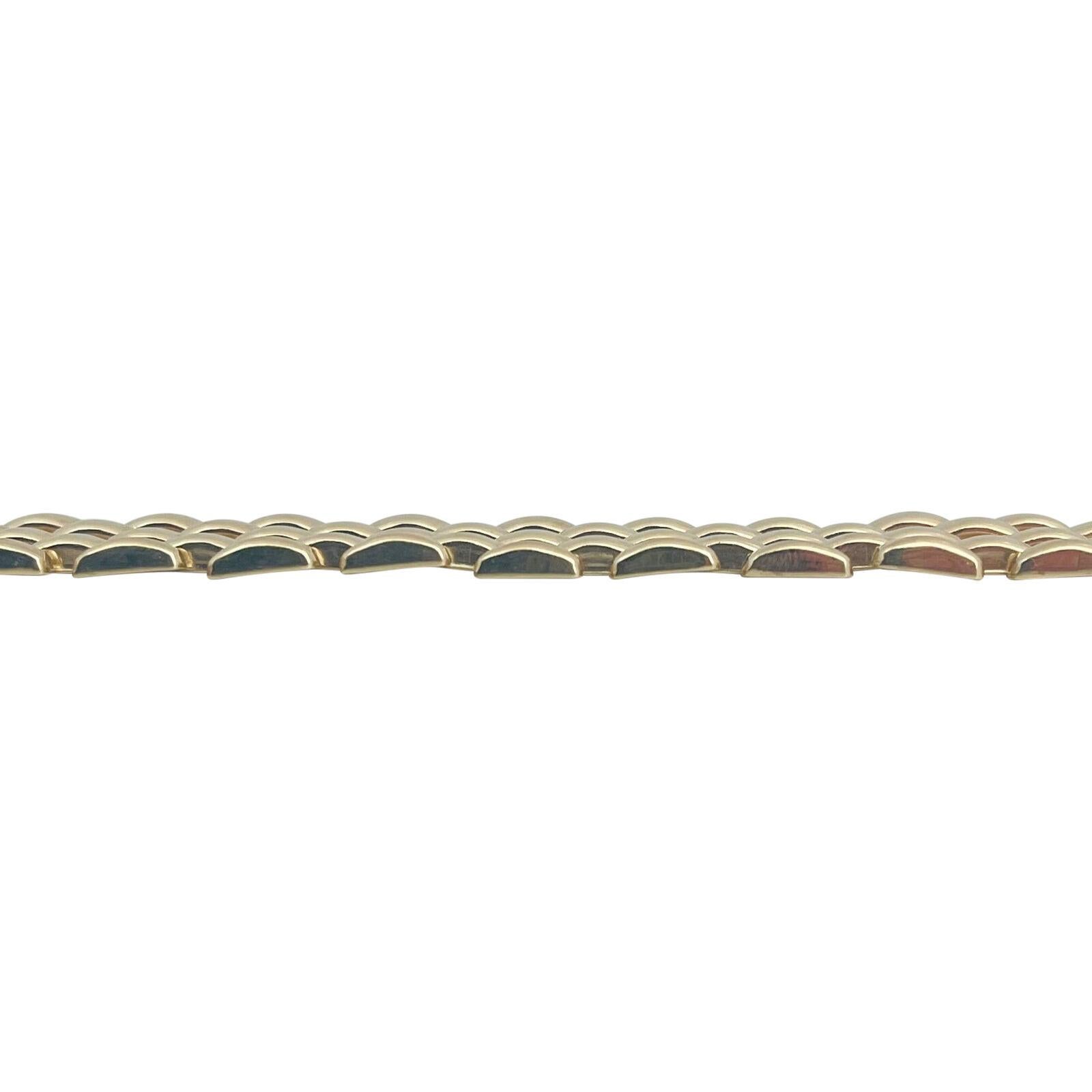 14 Karat Gelbgold Damen-Gliederhalskette aus poliertem Panther Italien 1