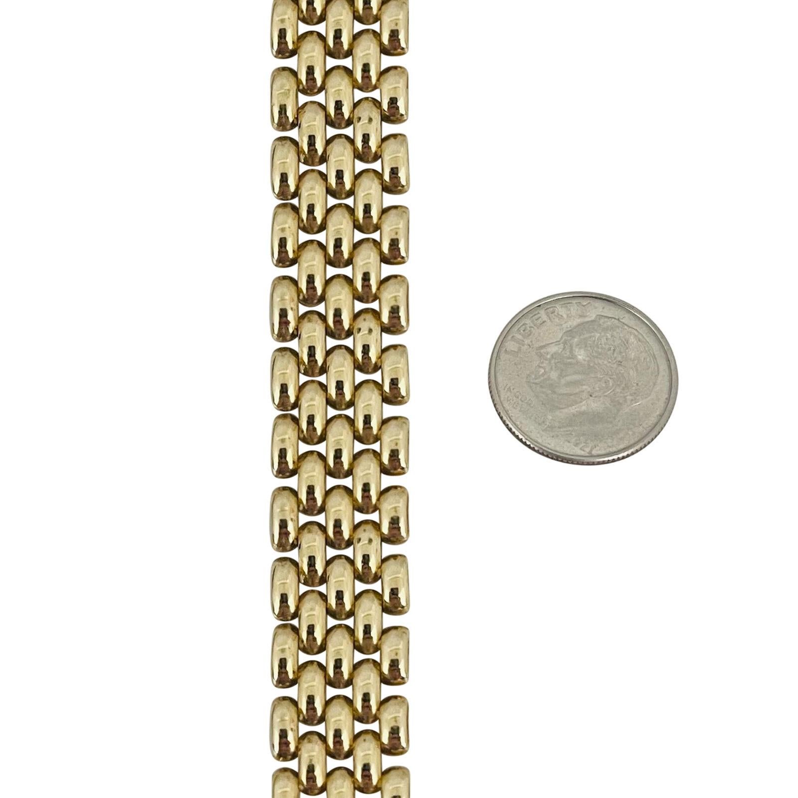 14 Karat Gelbgold Damen-Gliederhalskette aus poliertem Panther Italien 2