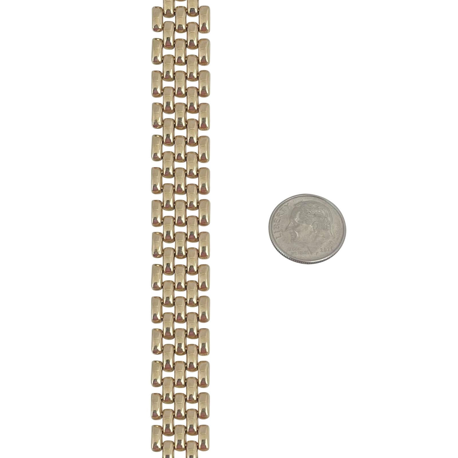 14 Karat Gelbgold Damen-Gliederhalskette aus poliertem Panther Italien 2