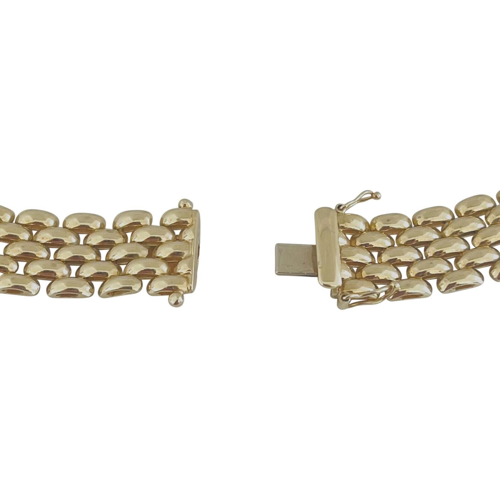 14 Karat Gelbgold Damen-Gliederhalskette aus poliertem Panther Italien 3