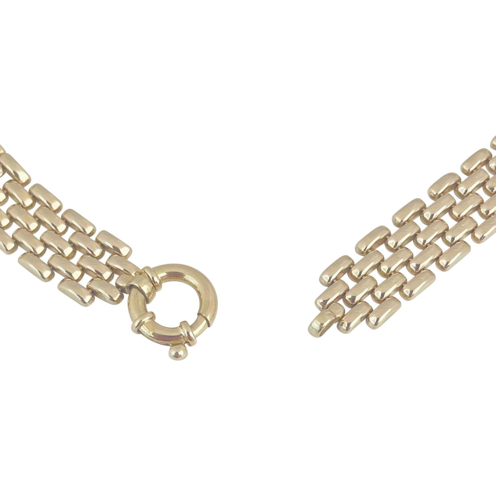 14 Karat Gelbgold Damen-Gliederhalskette aus poliertem Panther Italien 3