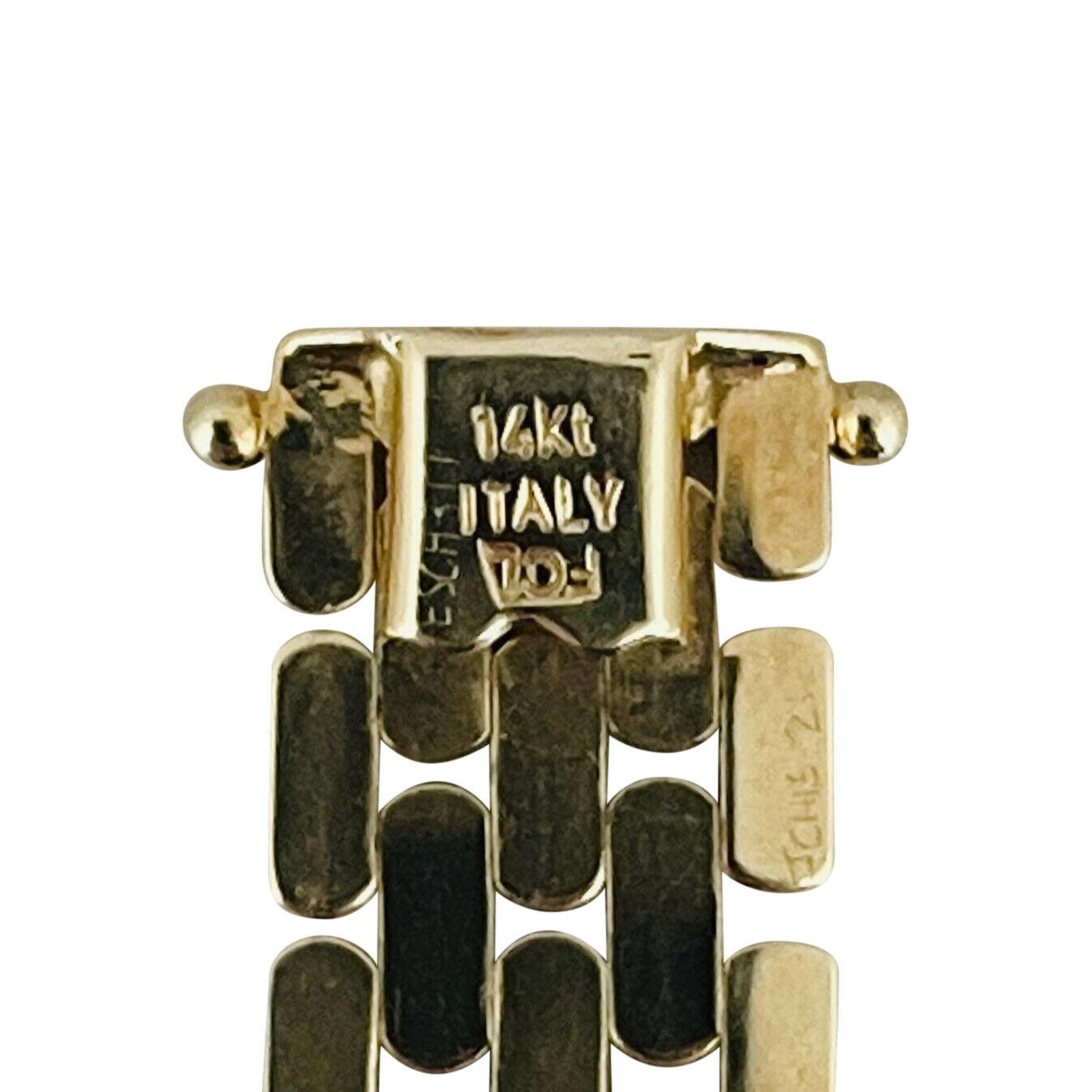 14 Karat Gelbgold Damen-Gliederhalskette aus poliertem Panther Italien 4