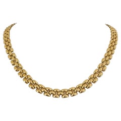 Collar de Eslabones Pantera Pulida de Oro Amarillo de 14 Kilates para Mujer Italia