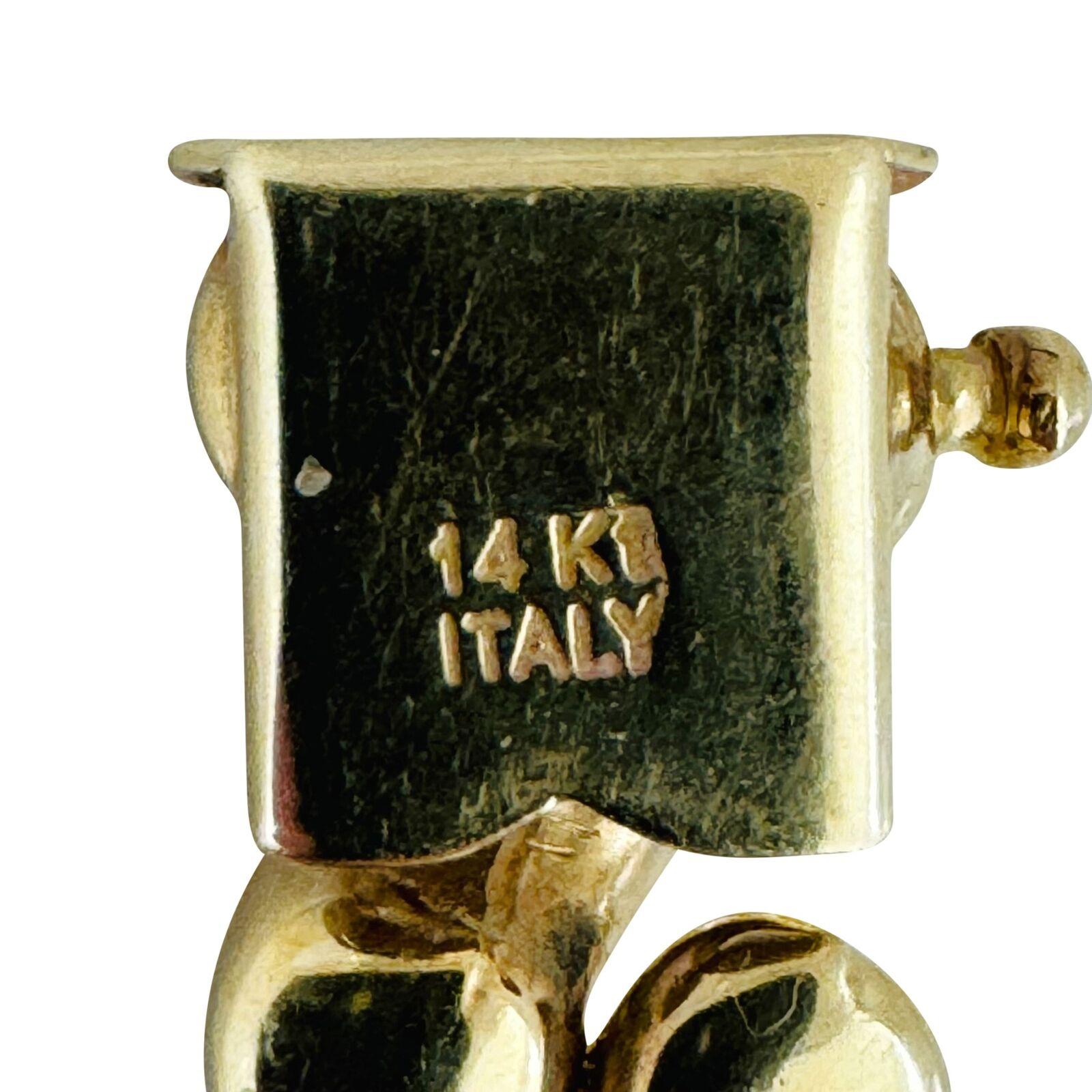 14 Karat Yellow Gold Ladies Polished San Marco Link Bracelet Italy  2