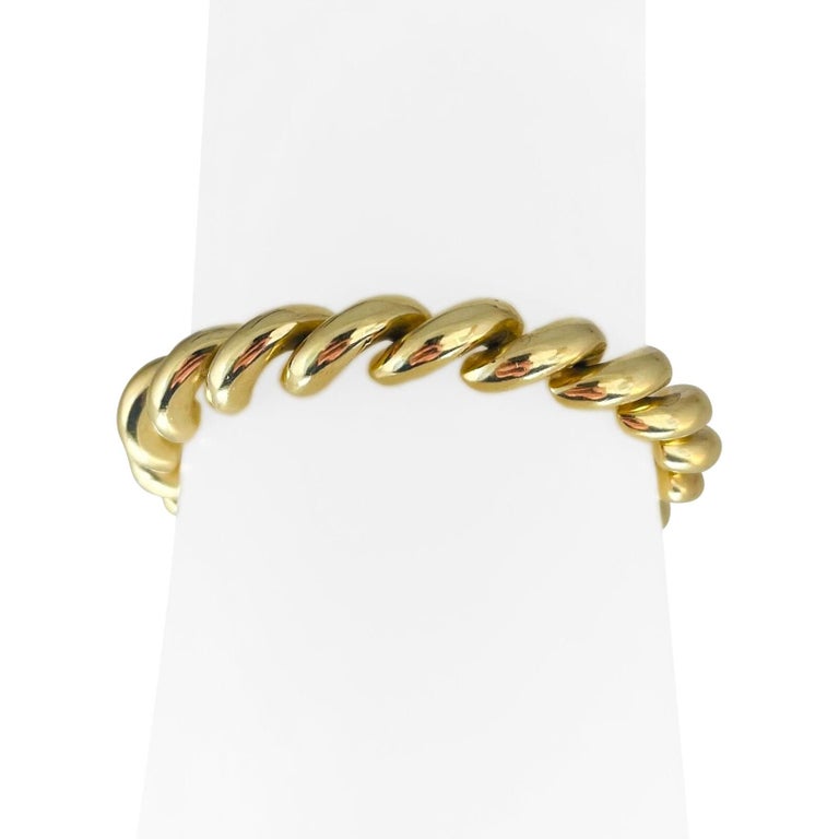 14 Karat Yellow Gold Ladies Polished San MarCo Link Bracelet, Italy For
