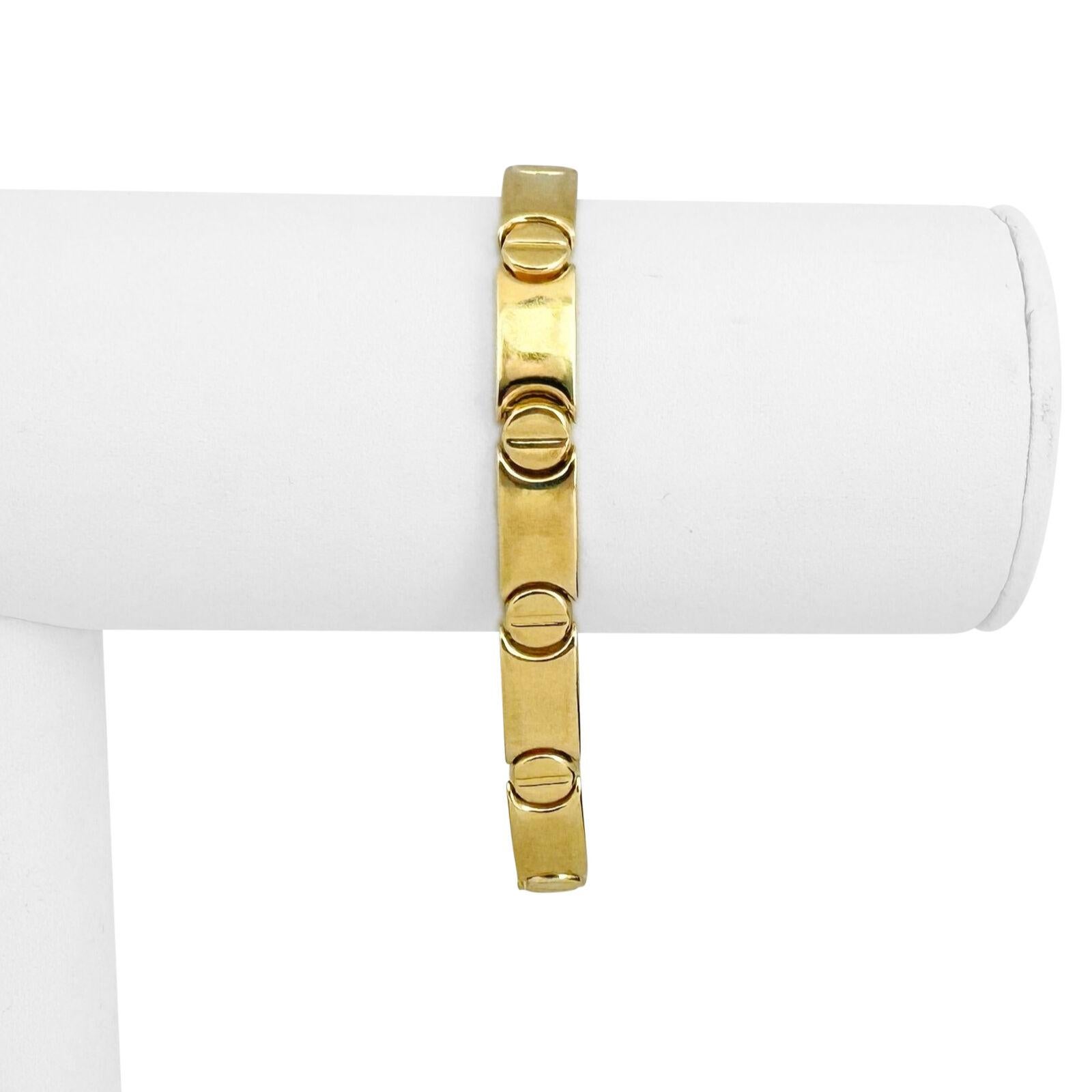 14k Gelbgold 12g Damen poliert 7mm Schraube Motiv Link Armband Italien 6,75