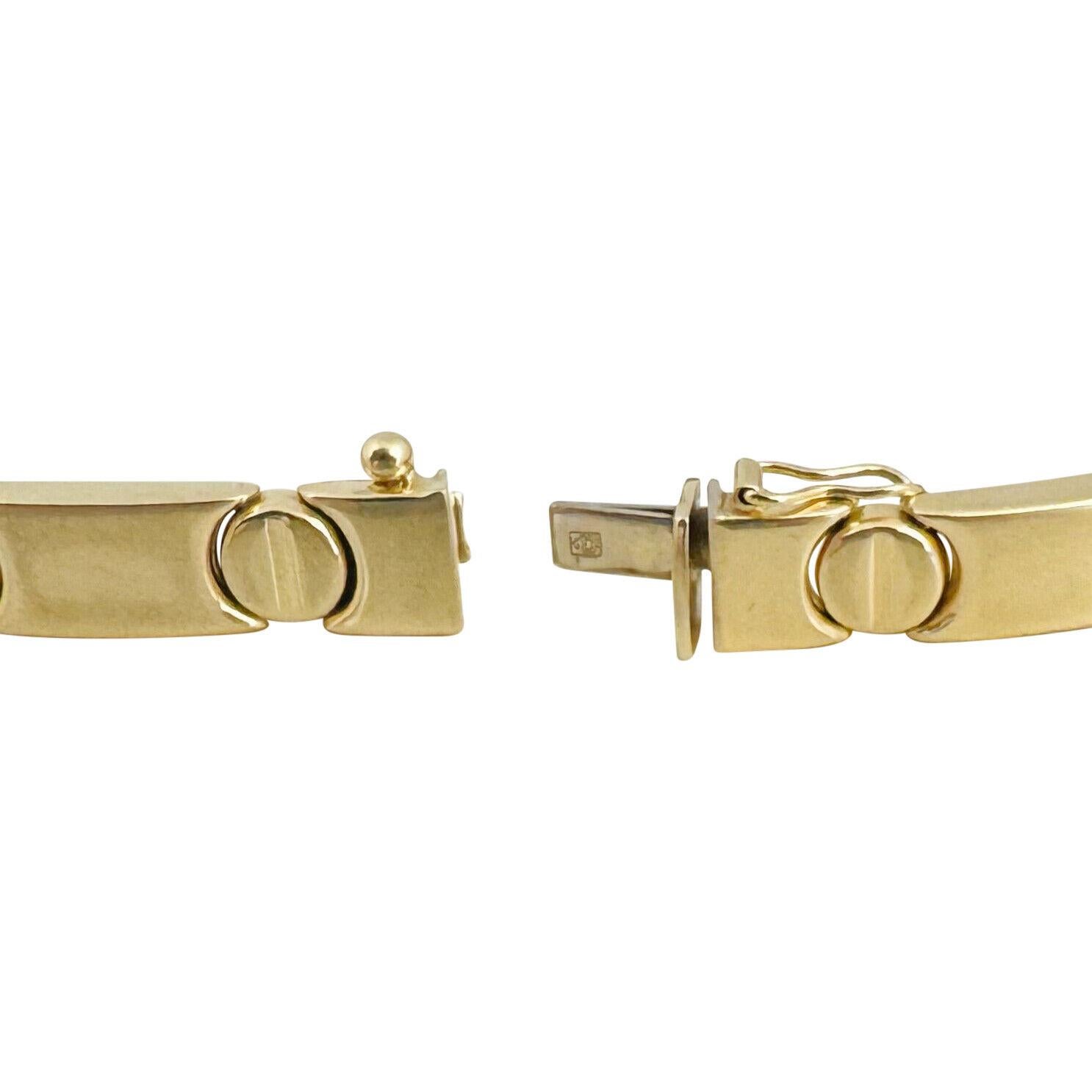 14 Karat Gelbgold Damen Gliederarmband mit poliertem Schraubenmotiv, Italien 2