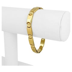 Bracelet à maillons pour femmes en or jaune 14 carats poli à motif de vis, Italie 