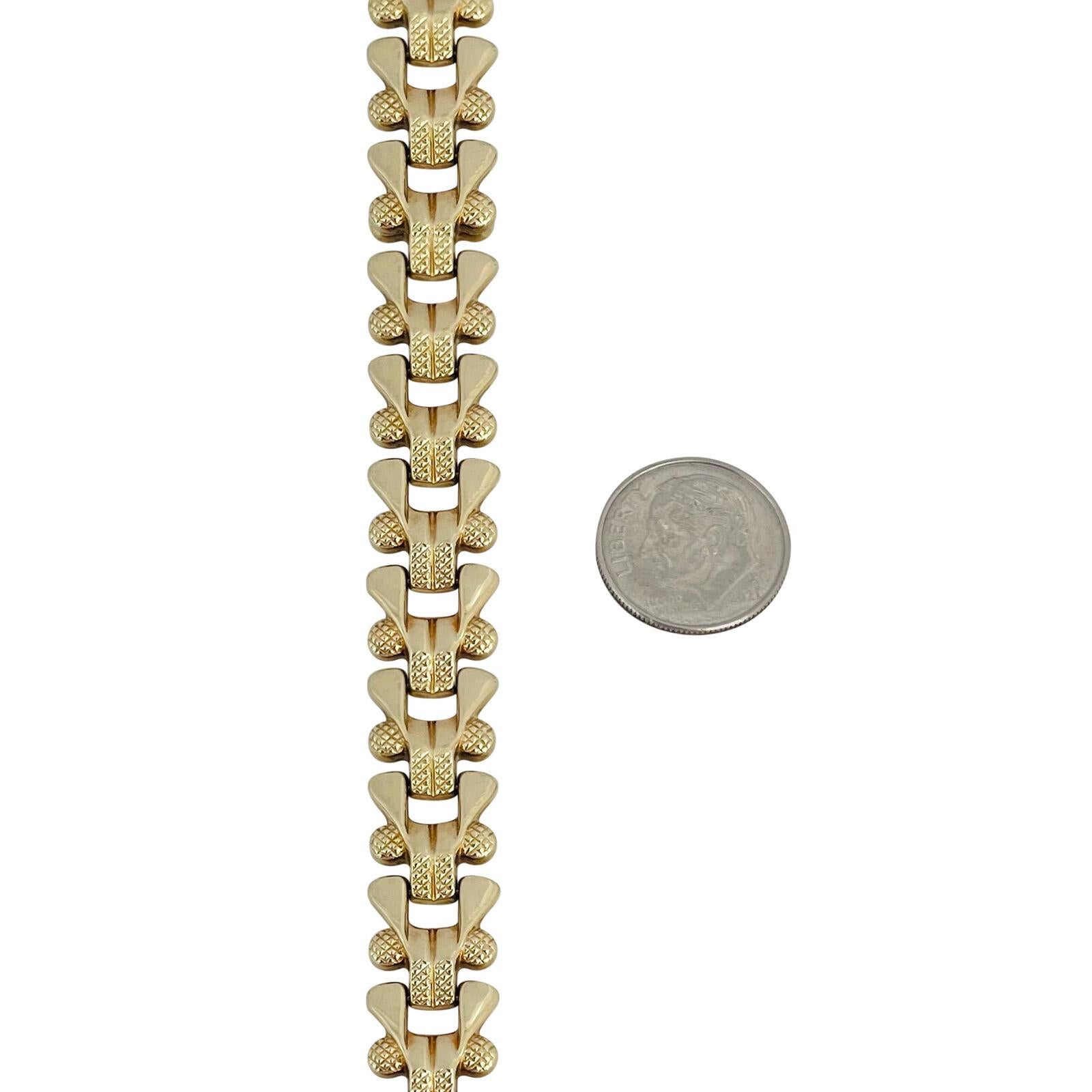 14 Karat Gelbgold Damen Retro Milor Ausgefallenes Gliederarmband Italien im Zustand „Gut“ in Guilford, CT