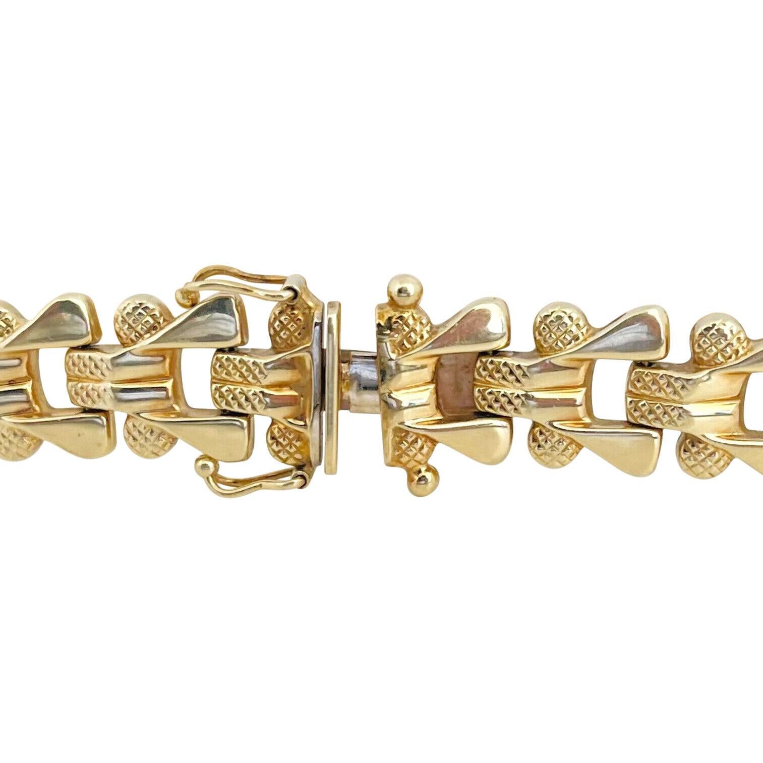 14 Karat Gelbgold Damen Retro Milor Ausgefallenes Gliederarmband Italien 2