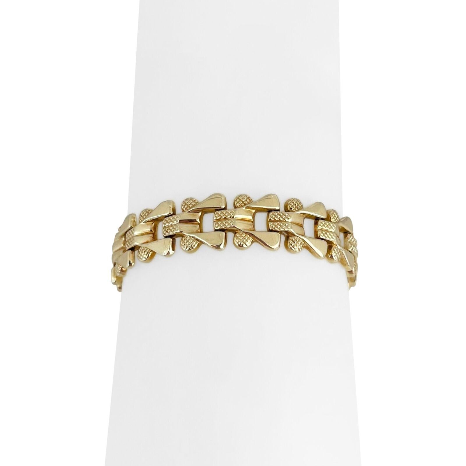 14 Karat Gelbgold Damen Retro Milor Ausgefallenes Gliederarmband Italien 4