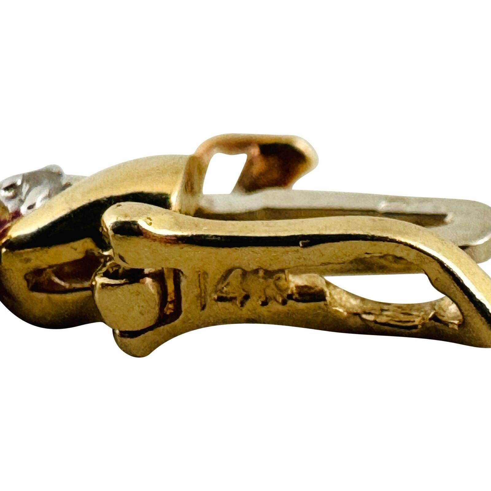 Bracelet à maillons pour femmes en or jaune 14 carats, rubis et diamants 1
