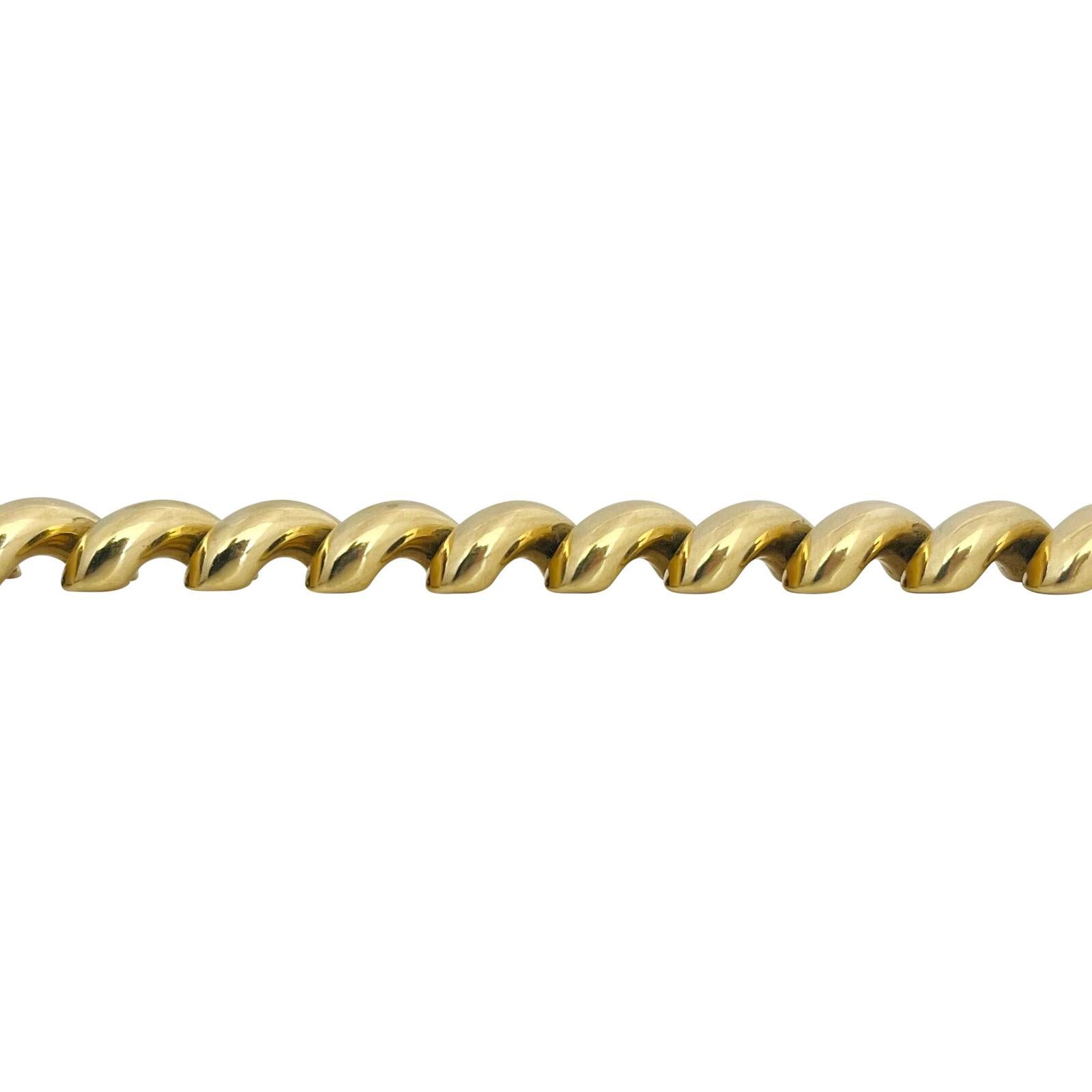 14 Karat Gelbgold Damen-Gliederarmband San Marco Italien im Zustand „Gut“ in Guilford, CT