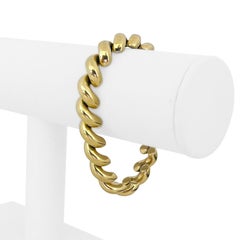 Pulsera de eslabones de oro amarillo de 14 quilates para mujer San Marco Italia