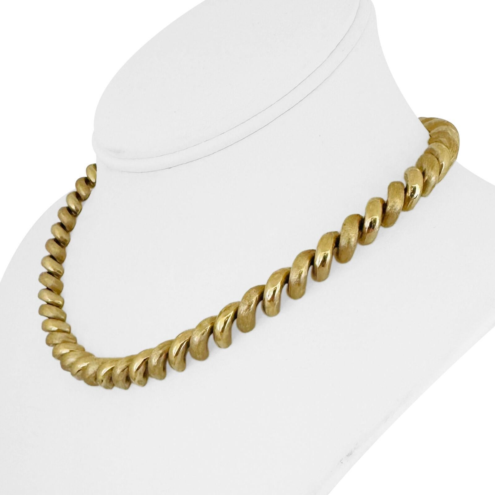 14k Gelbgold 32.6g Damen 7.5mm San Marco Link Halskette Italien 16