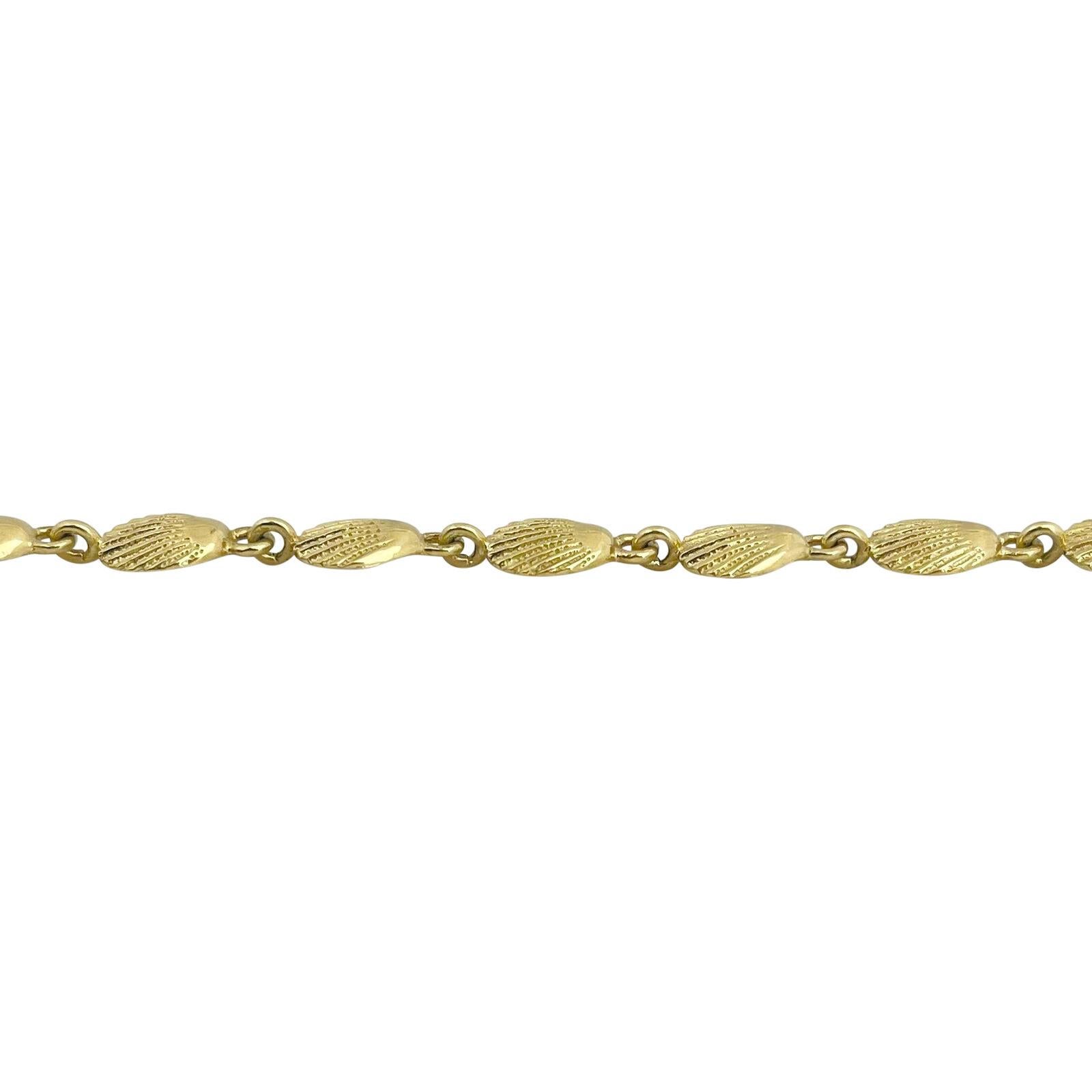 De las mujeres Collar de eslabones de concha de vieira para mujer en oro amarillo de 14 quilates