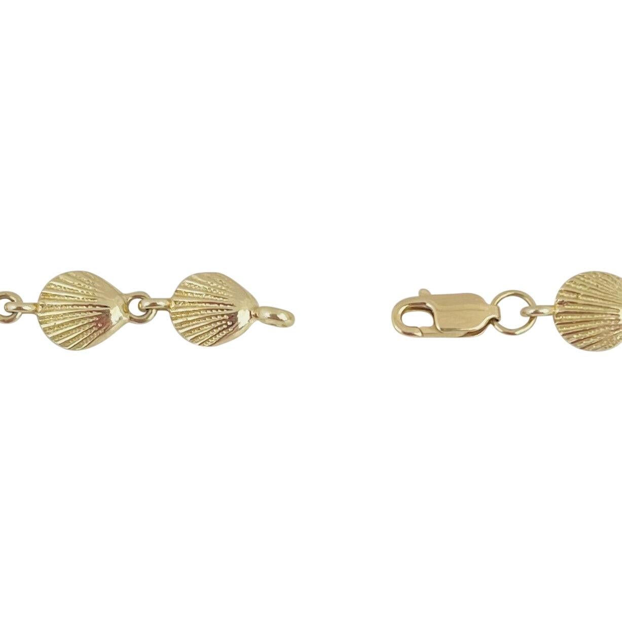 Collar de eslabones de concha de vieira para mujer en oro amarillo de 14 quilates 2