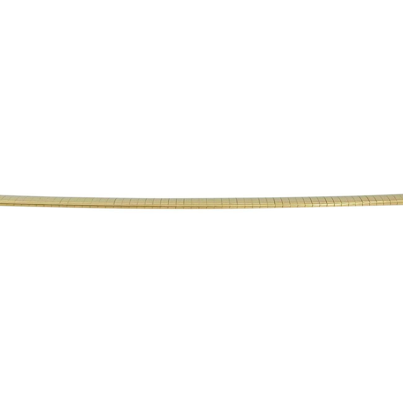  Collier à maillons Omega en or jaune 14 carats massif pour femmes, Italie Unisexe 
