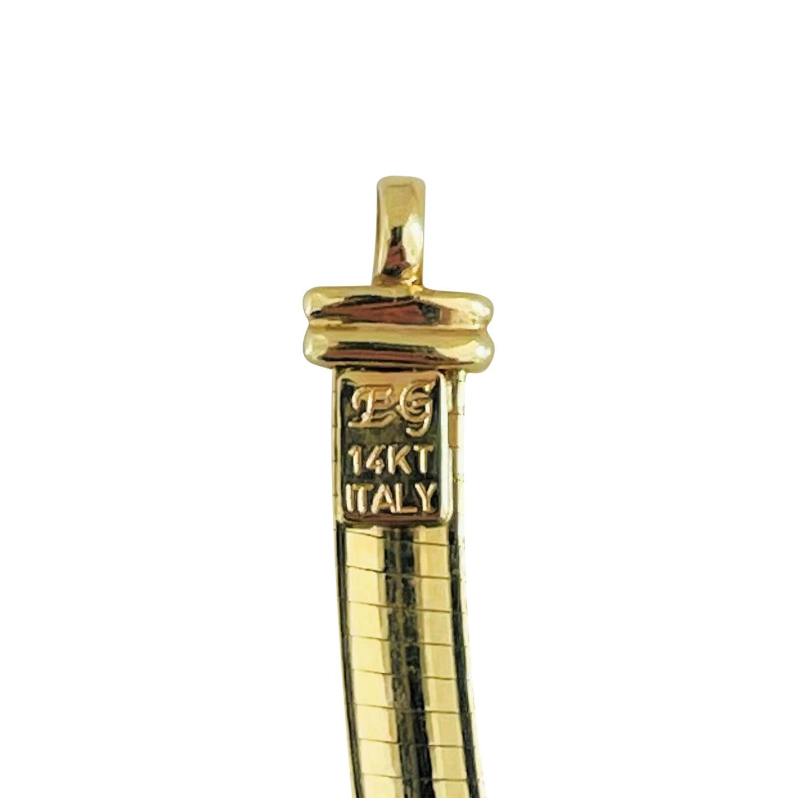 Collier à maillons Omega en or jaune 14 carats massif pour femmes, Italie 3
