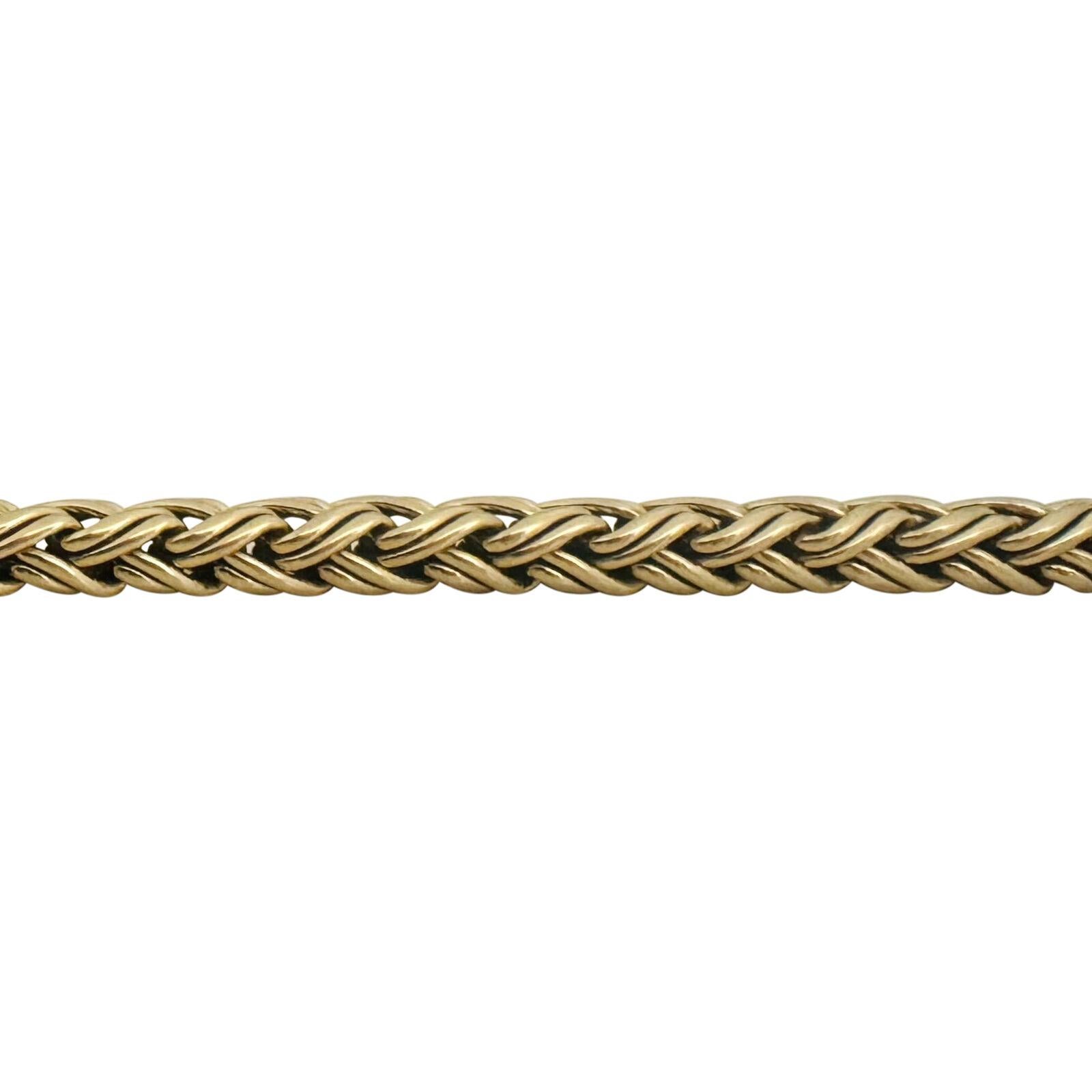 14 Karat Yellow Gold Ladies Thick Braided Wheat Link Bracelet  In Good Condition In Guilford, CT