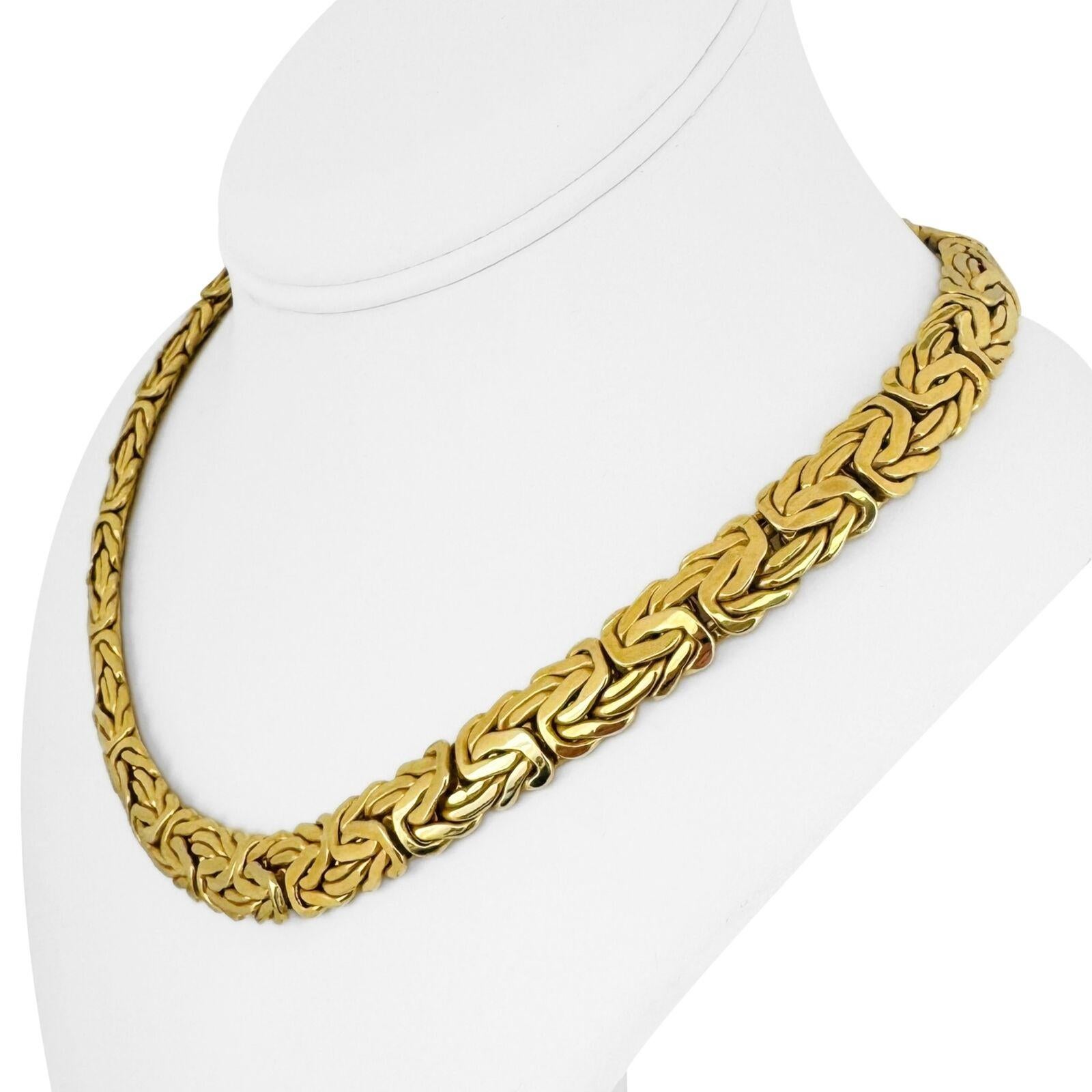 14k Yellow Gold 52g Ladies Thick 11mm Byzantine Link Chain Necklace 18