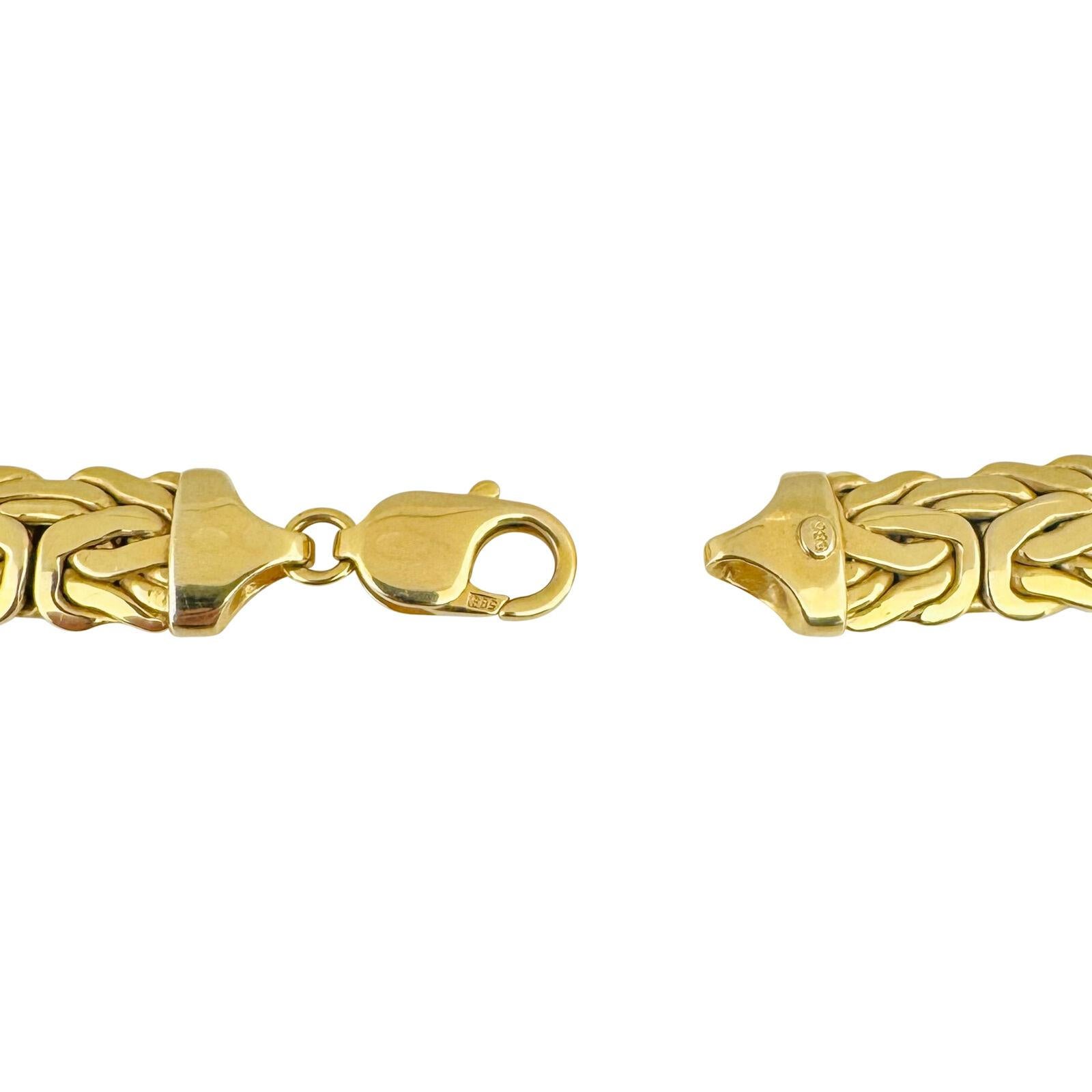 14 Karat Yellow Gold Ladies Thick Byzantine Link Chain Necklace  2