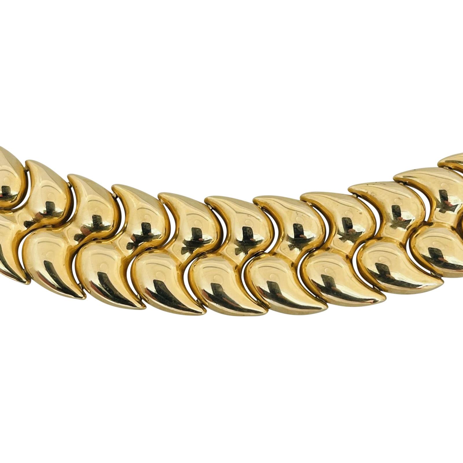 14 Karat Gelbgold Damen-Gliederhalskette mit ausgefallenen Gliedern, Italien im Zustand „Gut“ in Guilford, CT