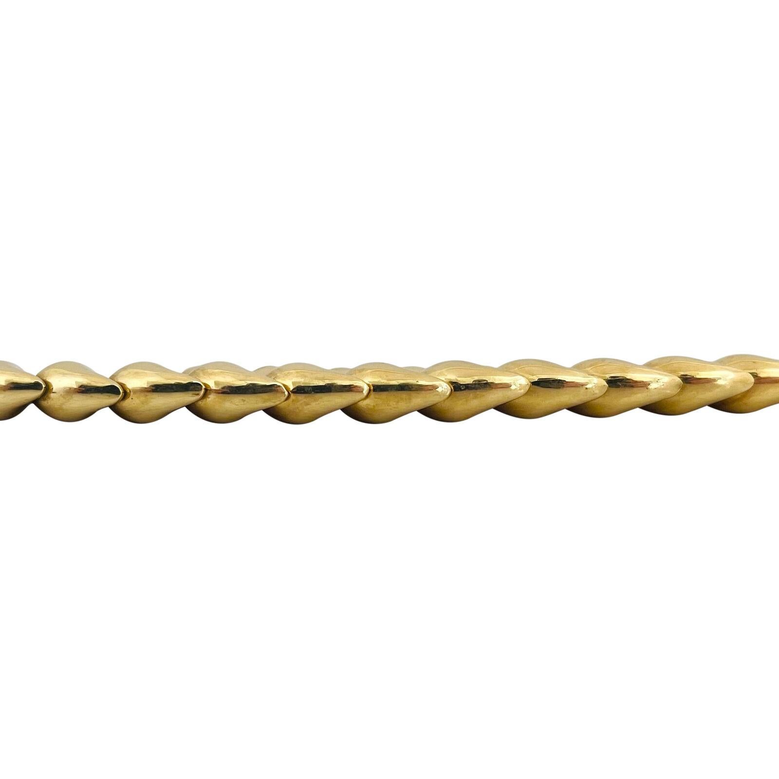 14 Karat Gelbgold Damen-Gliederhalskette mit ausgefallenen Gliedern, Italien 1