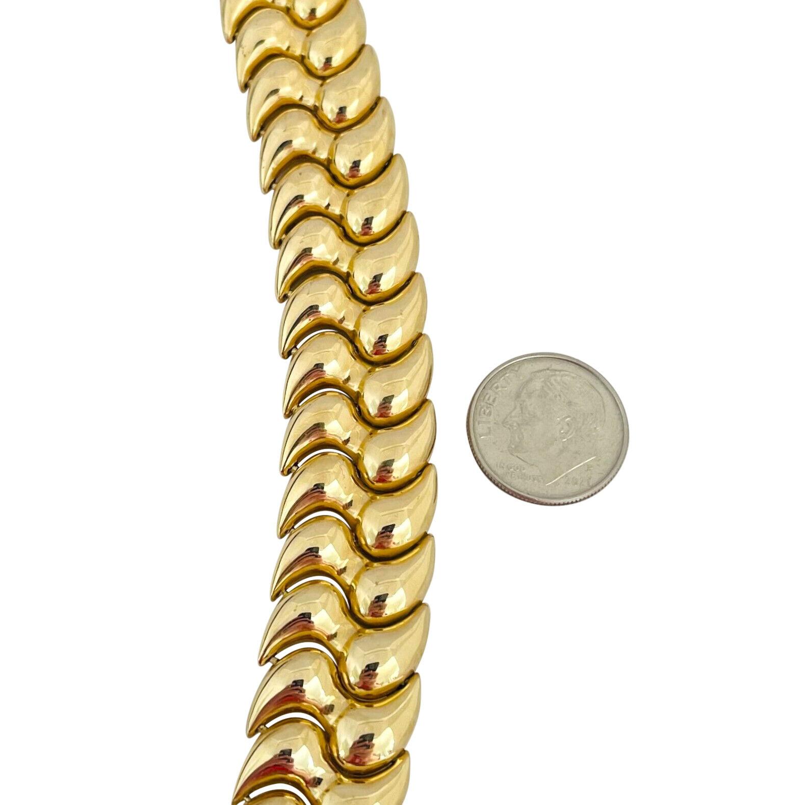 14 Karat Gelbgold Damen-Gliederhalskette mit ausgefallenen Gliedern, Italien 2