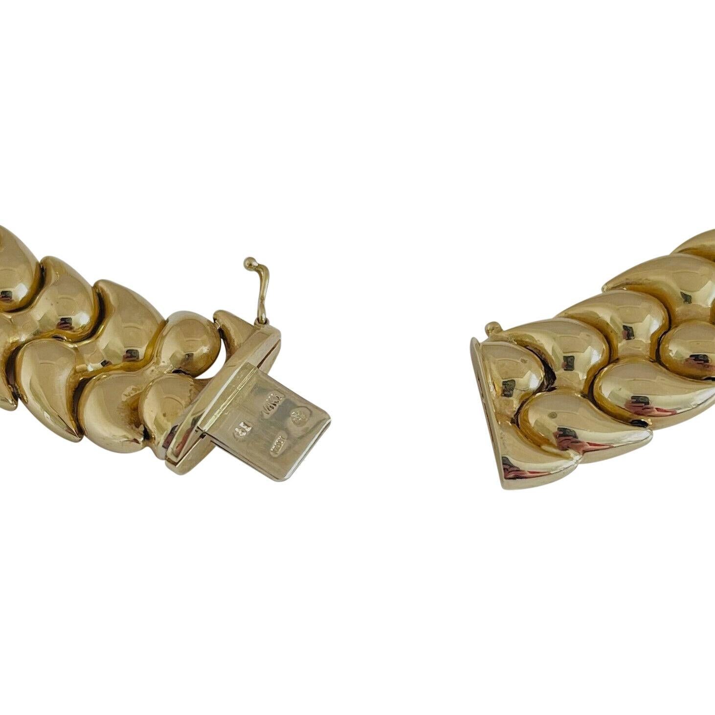 14 Karat Gelbgold Damen-Gliederhalskette mit ausgefallenen Gliedern, Italien 3