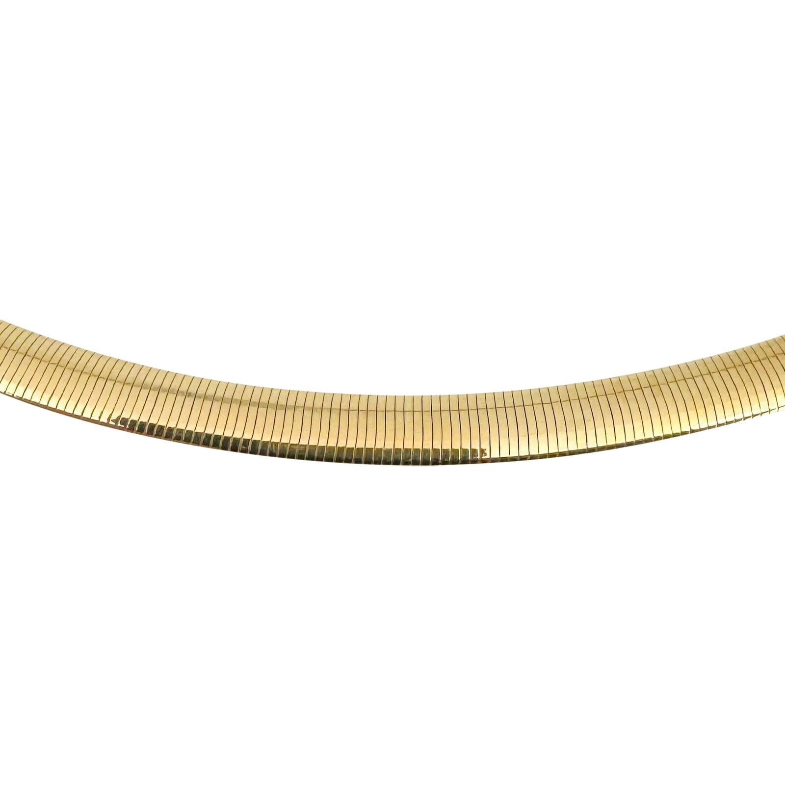 14 Karat Gelbgold Damen Thin Milor Omega Gliederhalskette Italien im Zustand „Gut“ in Guilford, CT