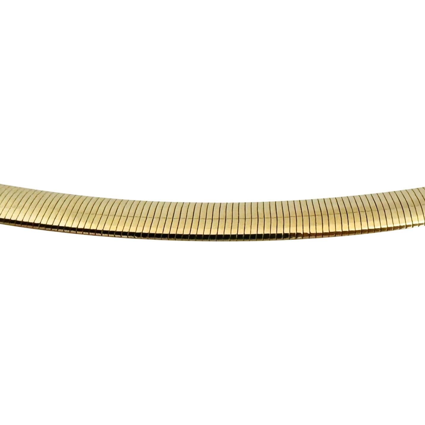 14 Karat Gelbgold Damen Thin Milor Omega Gliederhalskette Italien für Damen oder Herren