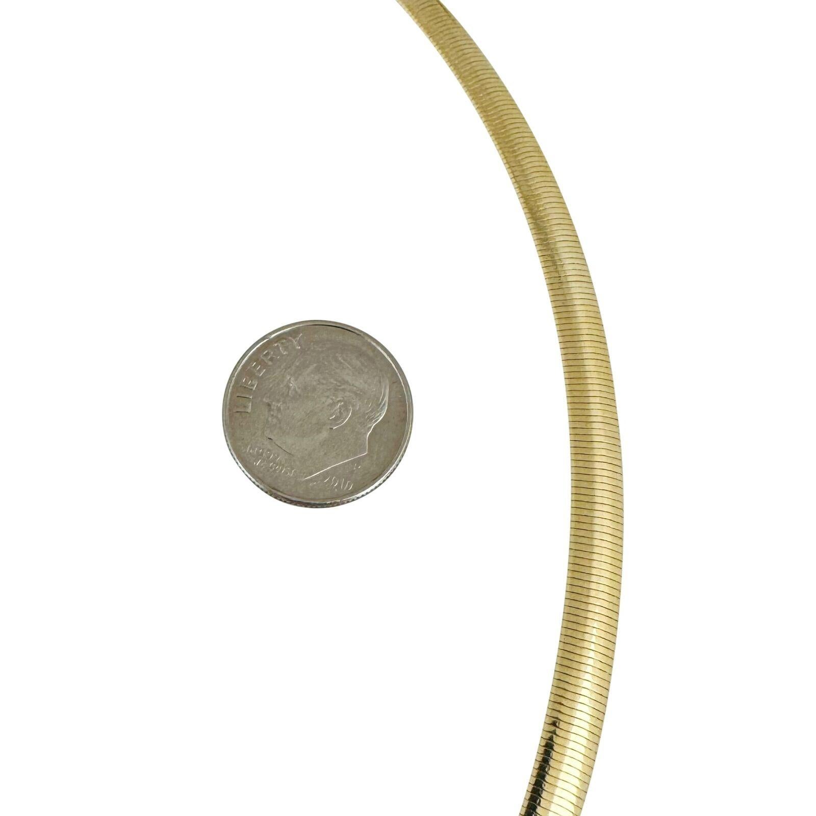 14 Karat Gelbgold Damen Thin Milor Omega Gliederhalskette Italien 1