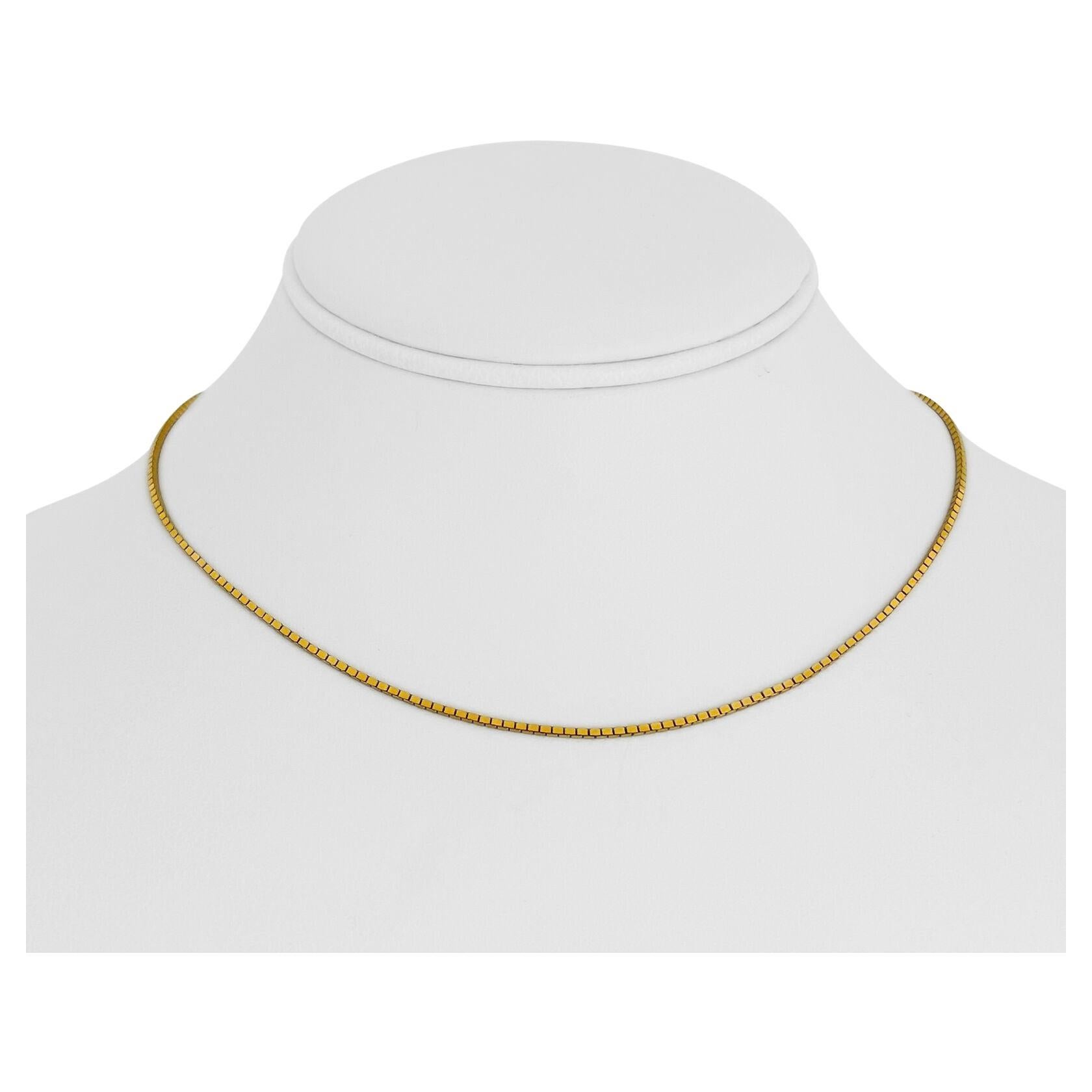 14 Karat White Square Chain Link Necklace For Sale at 1stDibs