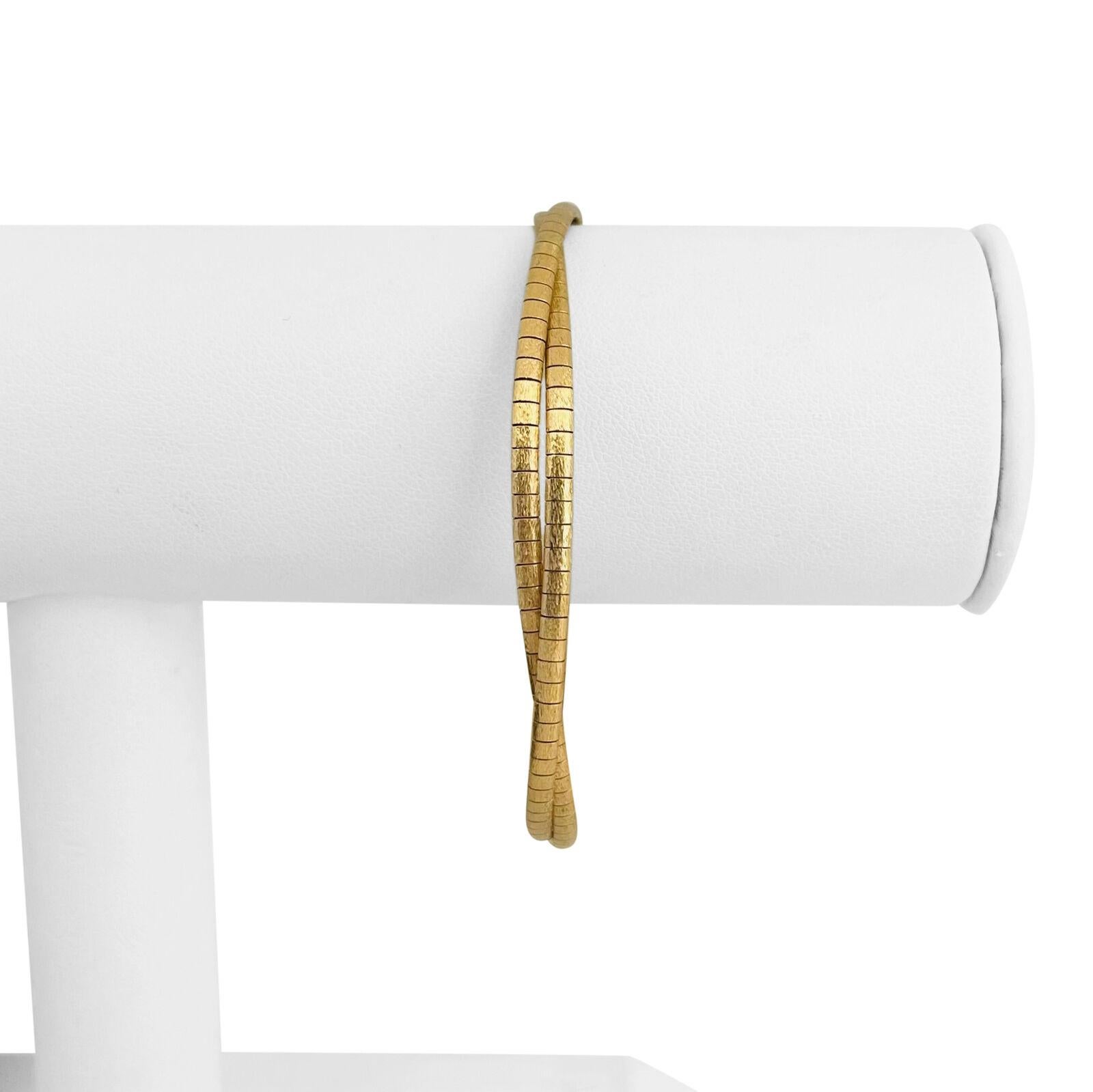 14k Yellow Gold 13.7g Ladies Two Strand Braided Omega Link Bracelet 7.5