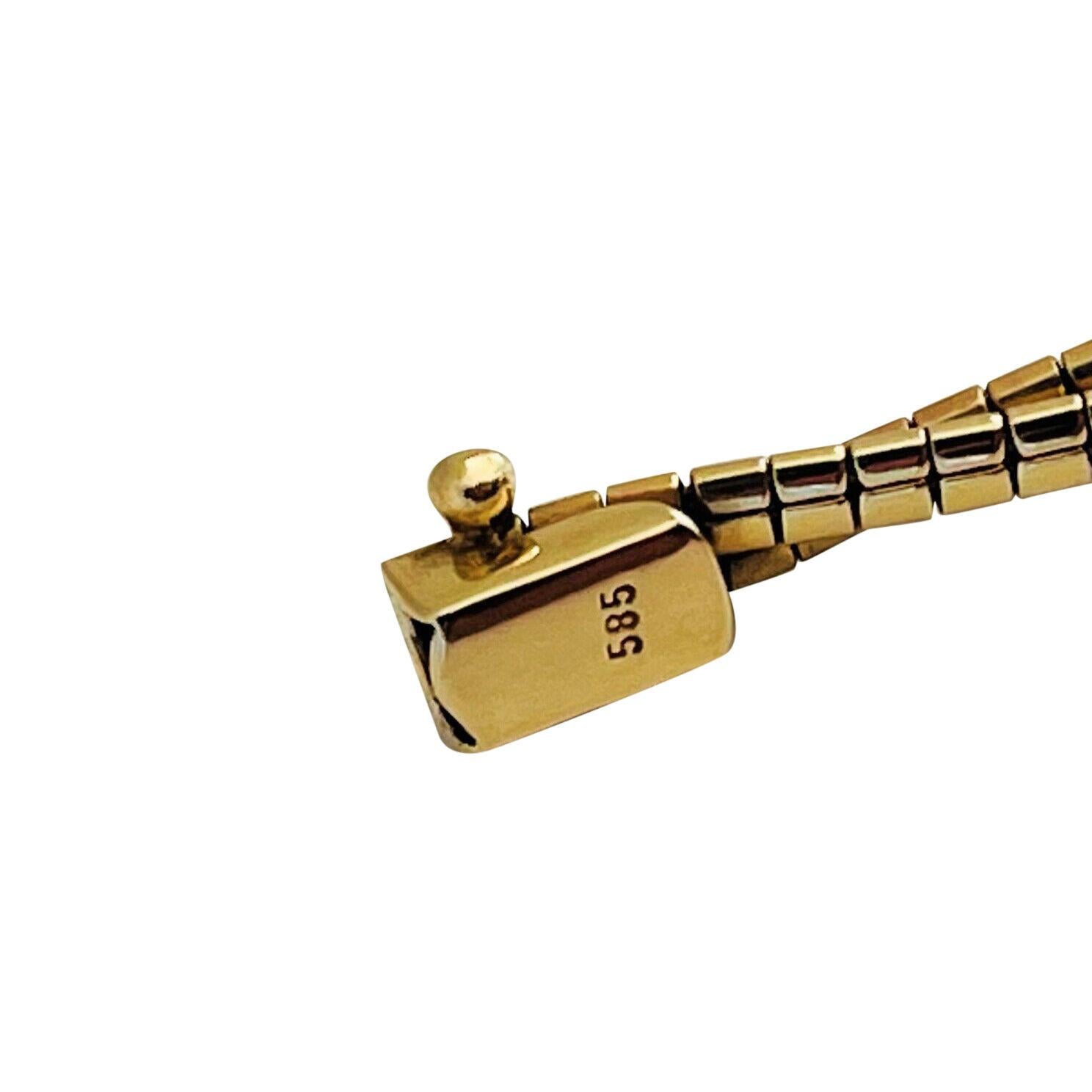 14 Karat Yellow Gold Ladies Two Strand Braided Omega Link Bracelet 2