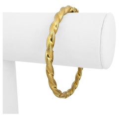 14 Karat Yellow Gold Ladies UnoAErre Spiral Twist Bangle Italy