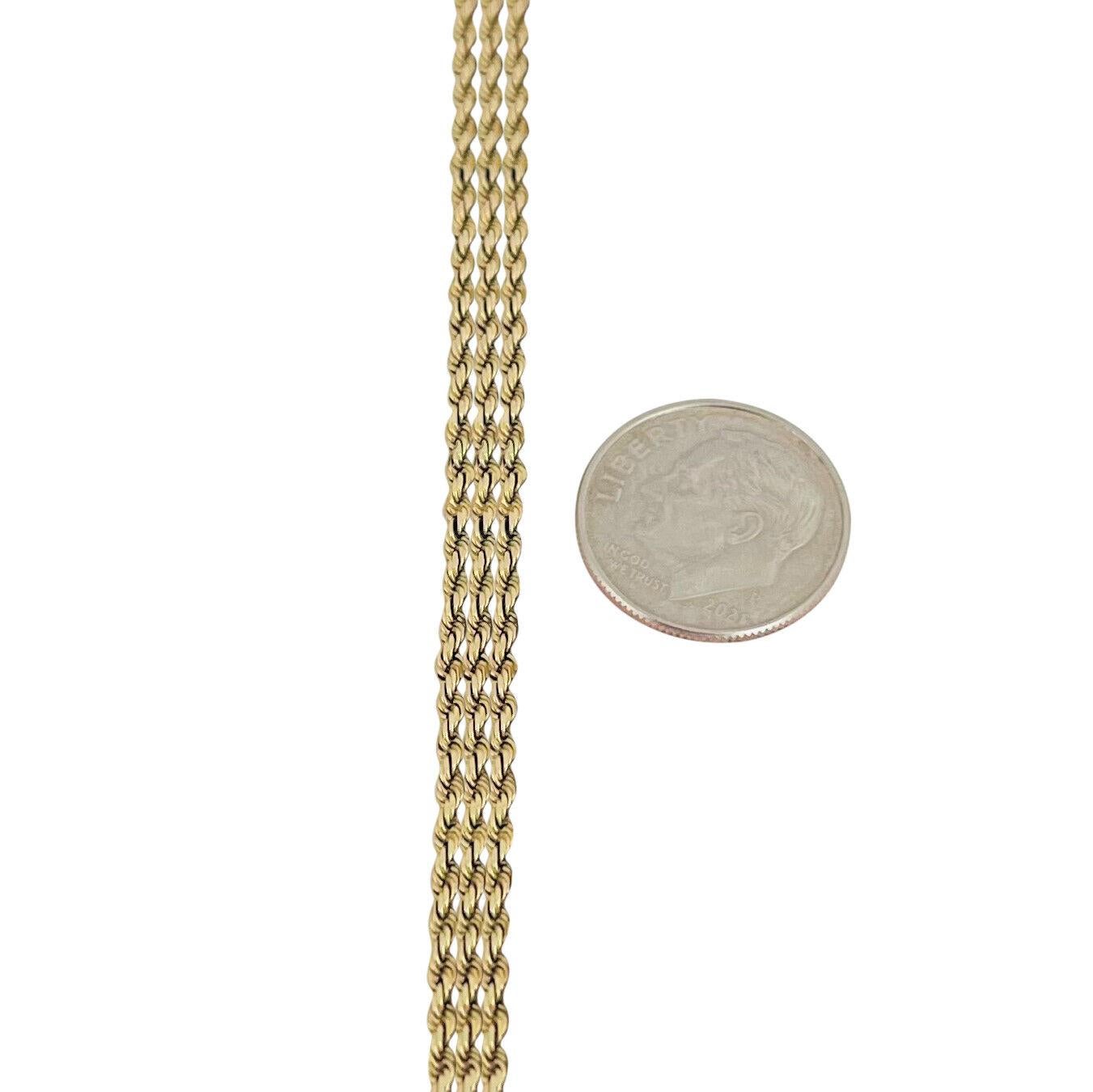 14 Karat Yellow Gold Ladies UnoAErre Triple Strand Rope Bracelet Italy In Good Condition In Guilford, CT