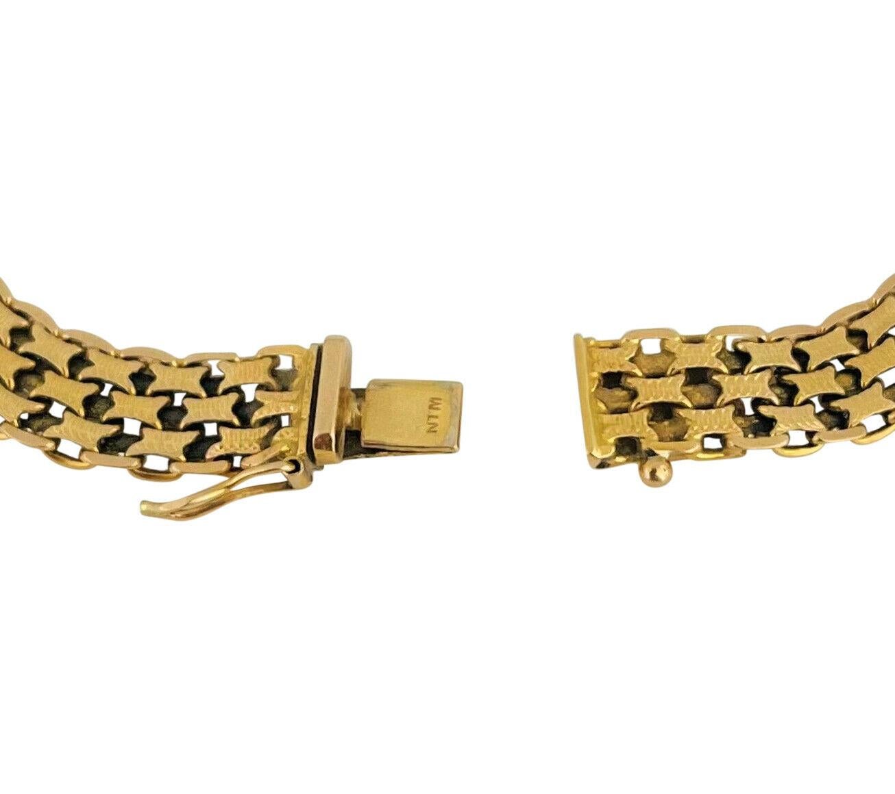 14 Karat Gelbgold Damen Vintage Bismark Gliederarmband Italien im Zustand „Gut“ in Guilford, CT