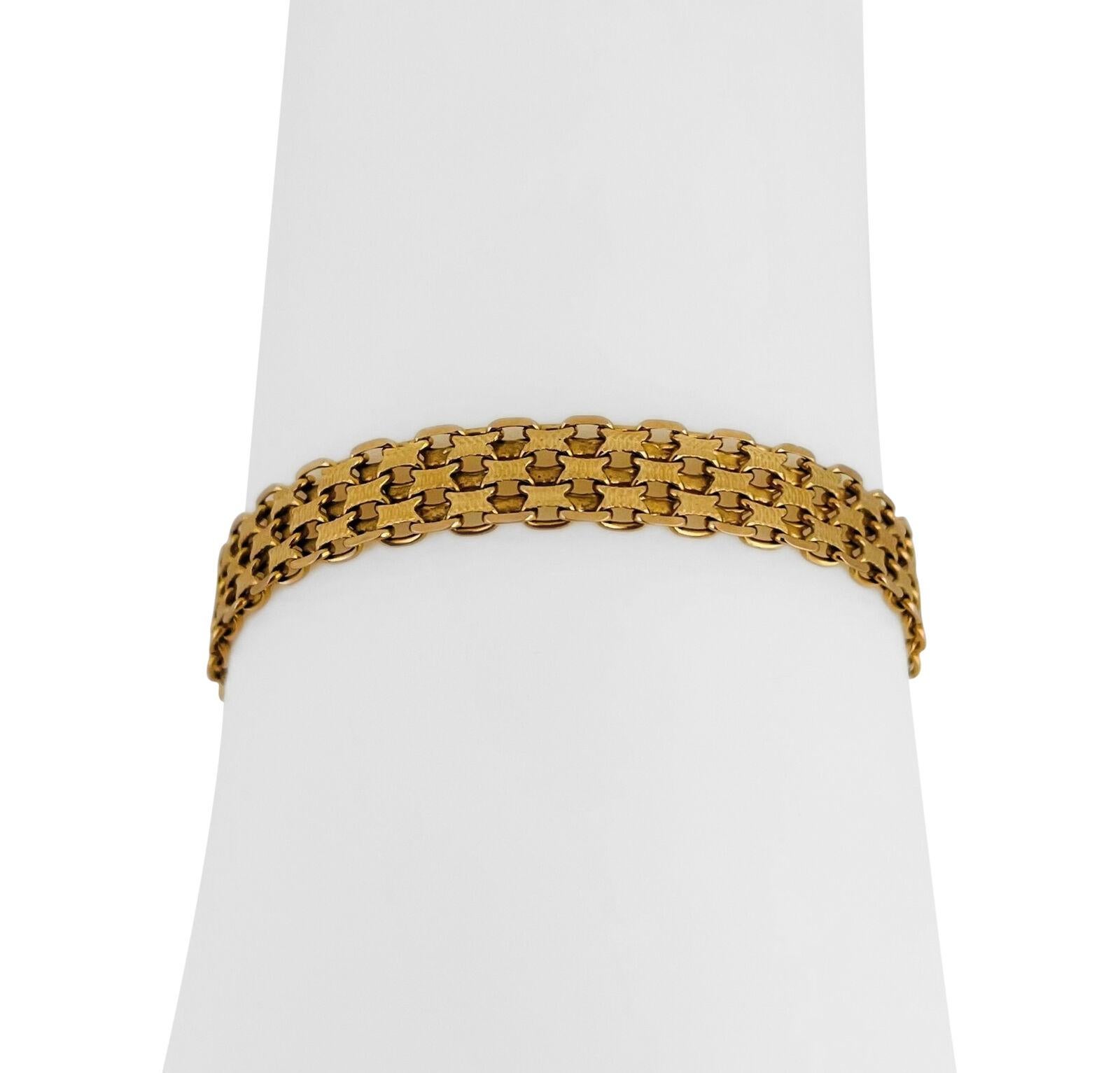 14 Karat Gelbgold Damen Vintage Bismark Gliederarmband Italien 2