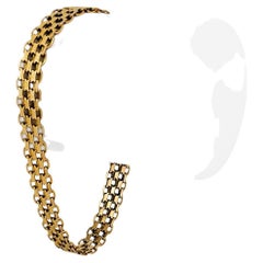 14 Karat Gelbgold Damen Vintage Bismark Gliederarmband Italien
