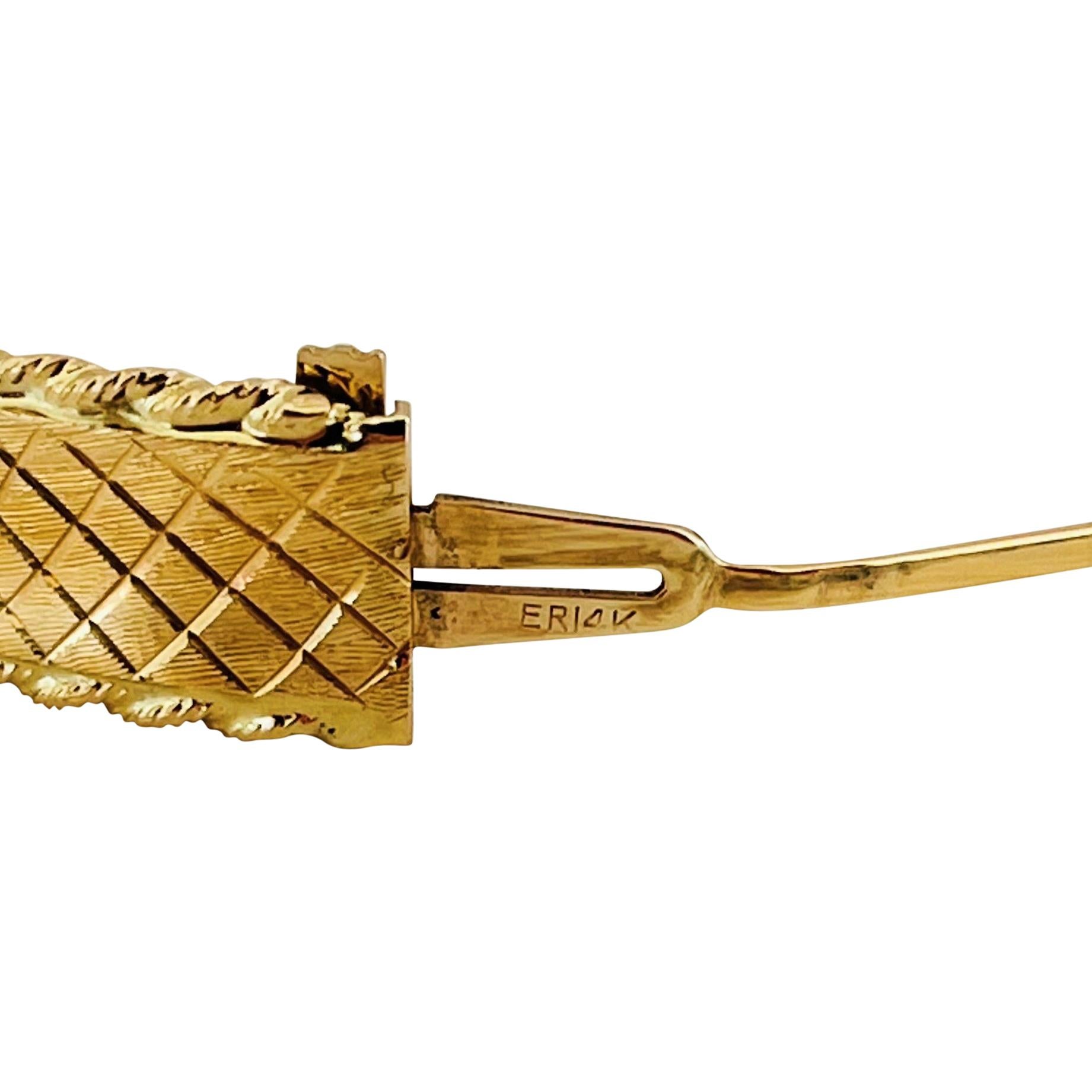 14 Karat Yellow Gold Ladies Vintage Fancy Design Bangle Bracelet 1
