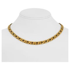 14 Karat Yellow Gold Ladies Vintage Fancy Greek Key Link Necklace