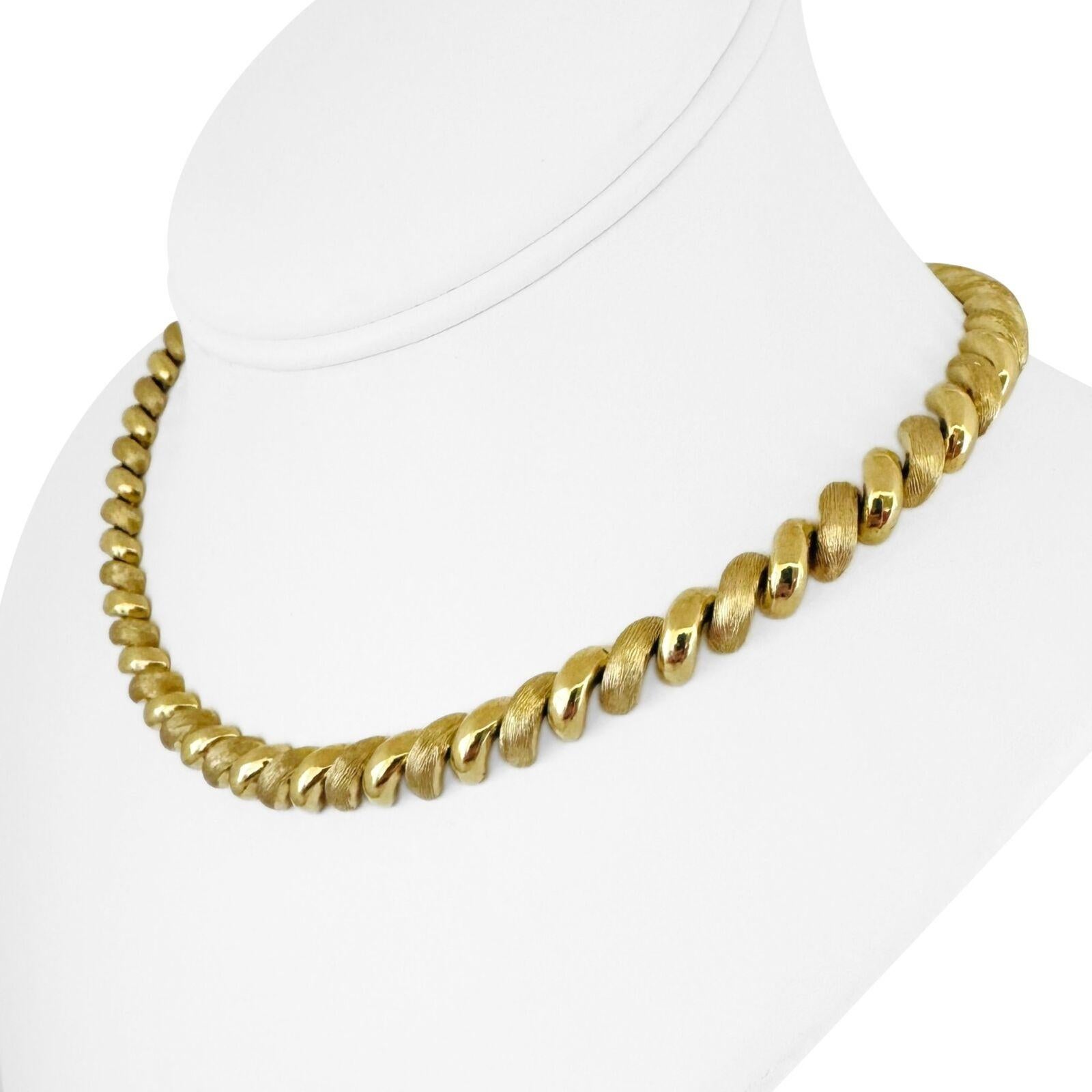 14k Gelbgold 38g Damen Vintage 8mm San Marco Link Halskette Italien 16