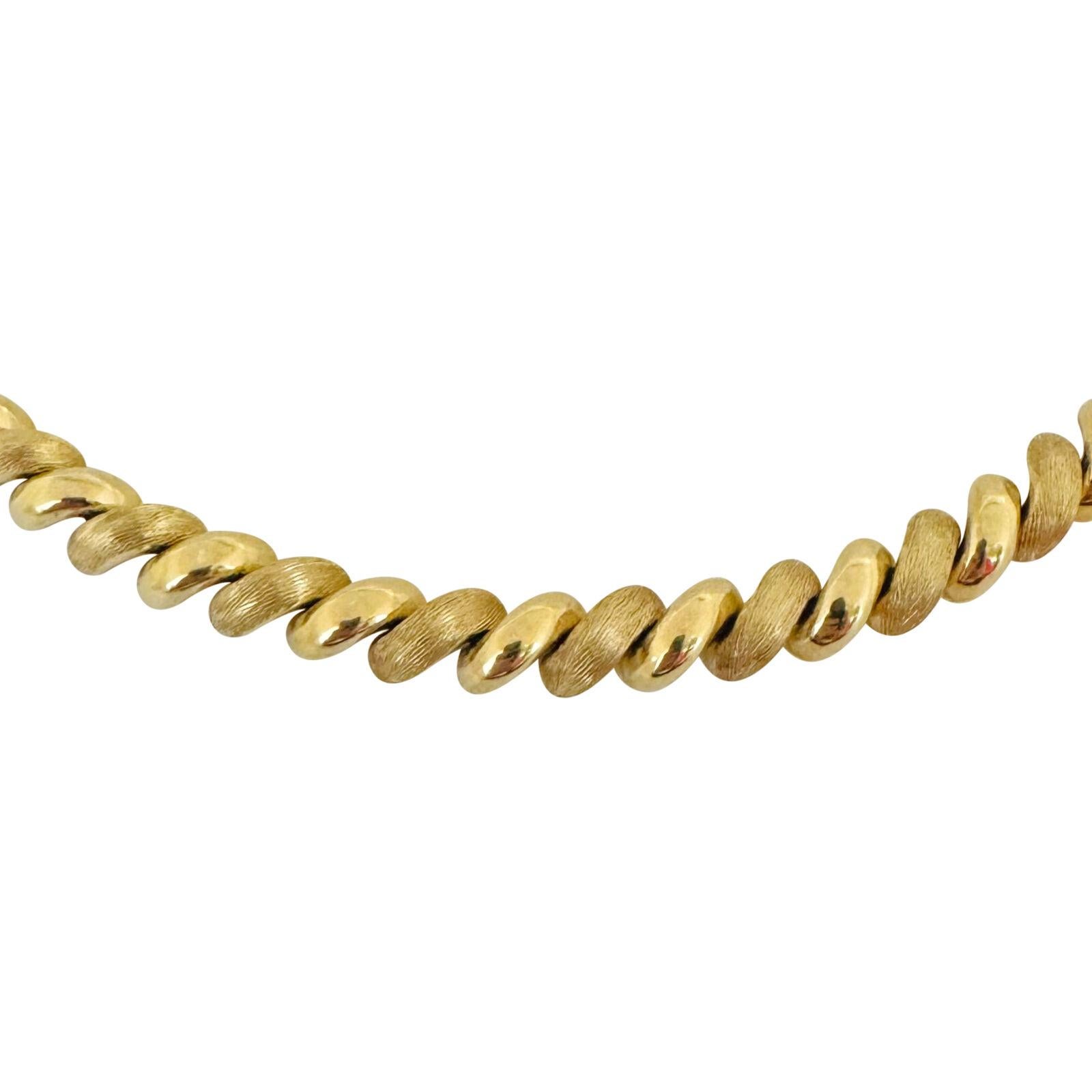 14 Karat Gelbgold Damen Vintage San Marco Gliederhalskette Italien im Zustand „Gut“ in Guilford, CT