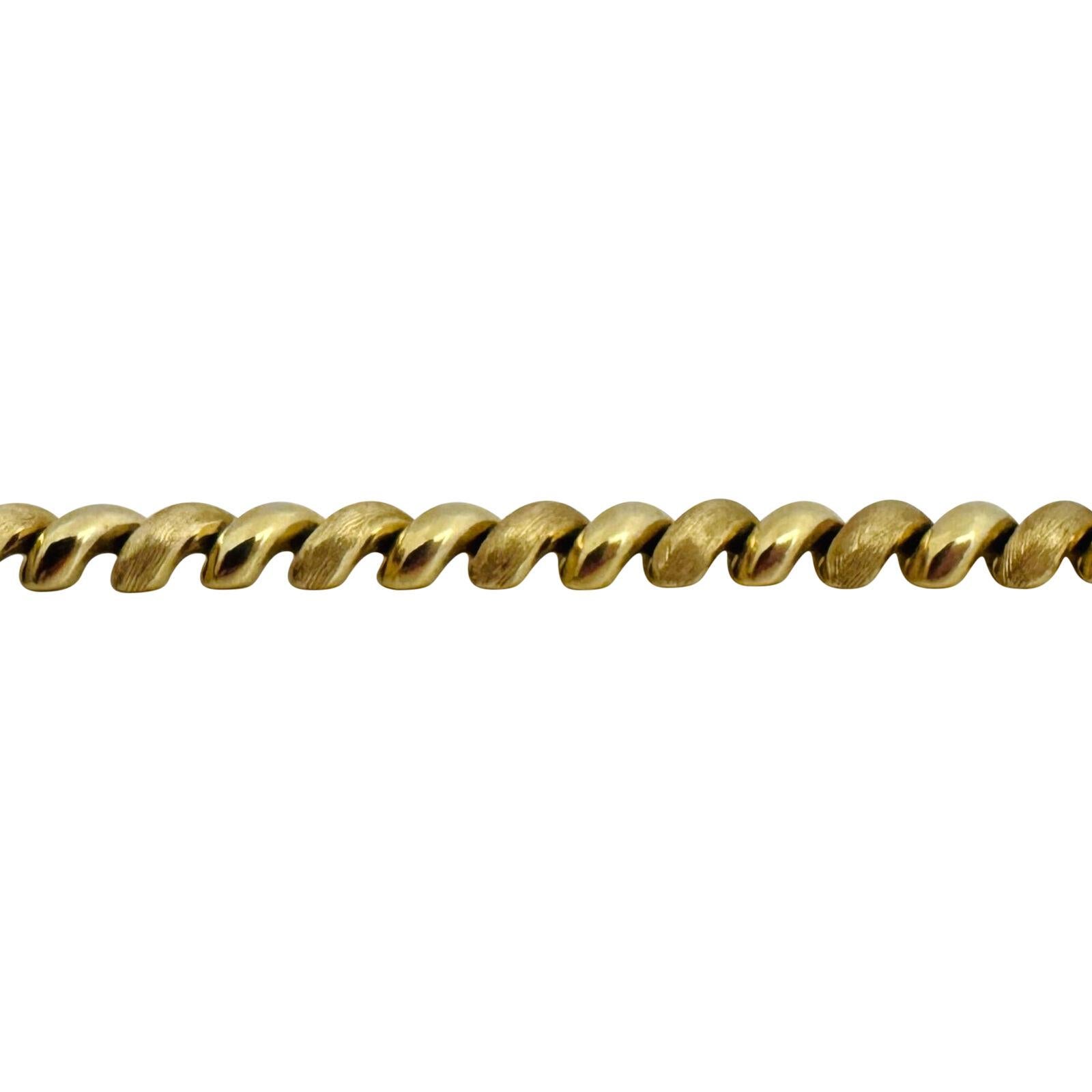 14 Karat Gelbgold Damen Vintage San Marco Gliederhalskette Italien 1