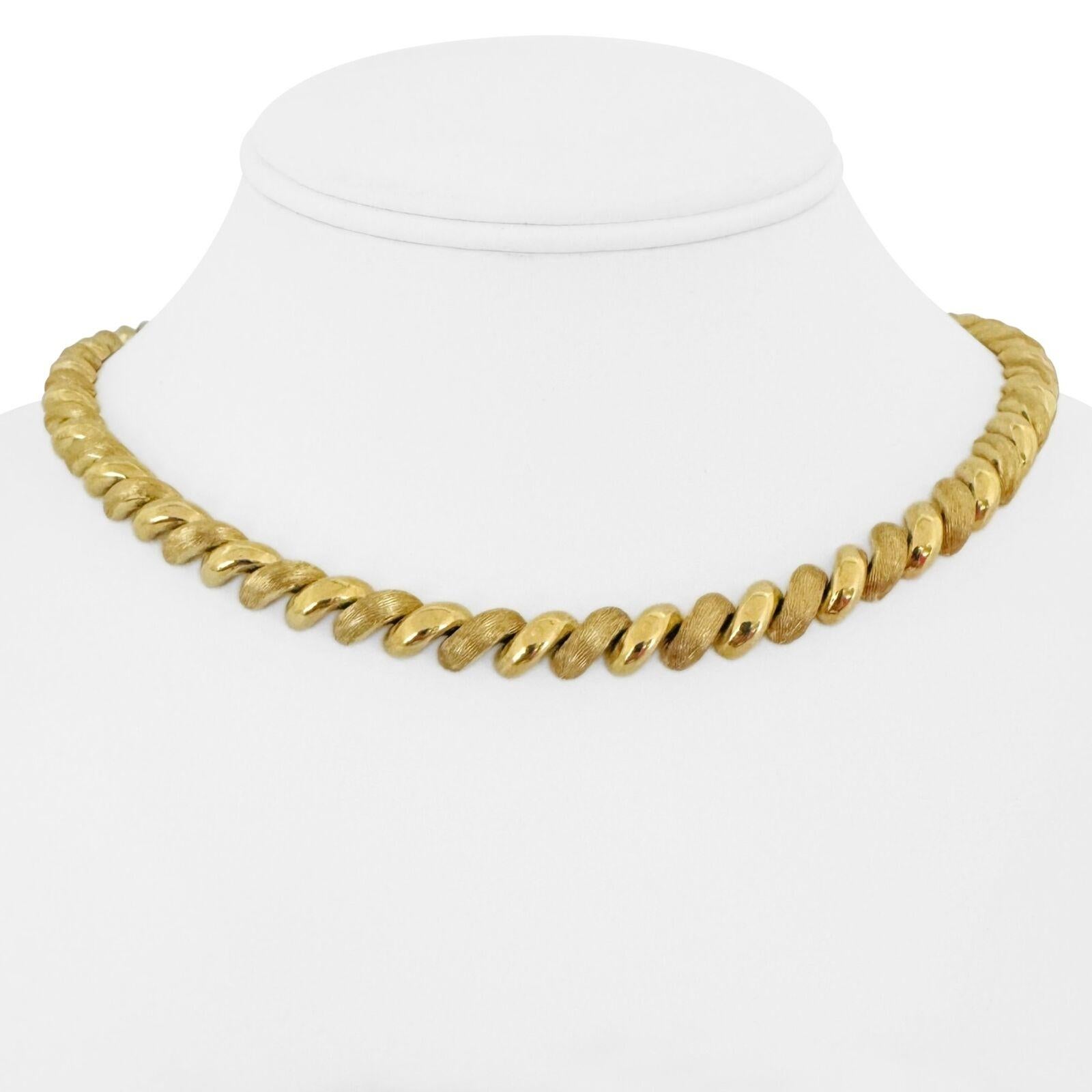 14 Karat Gelbgold Damen Vintage San Marco Gliederhalskette Italien 5