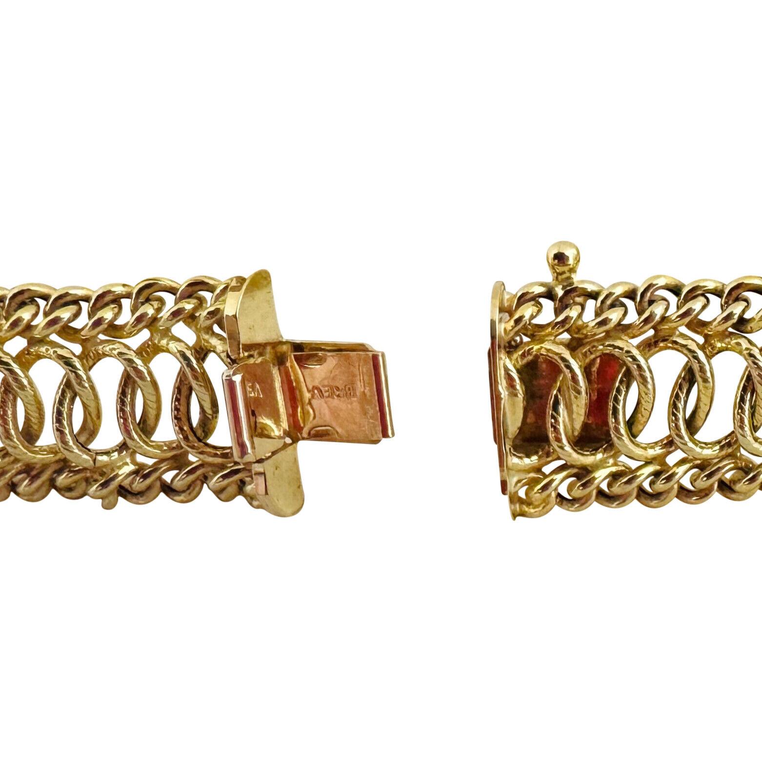 14 Karat Yellow Gold Ladies Vintage  Spiral Fancy Link Bracelet Italy  1