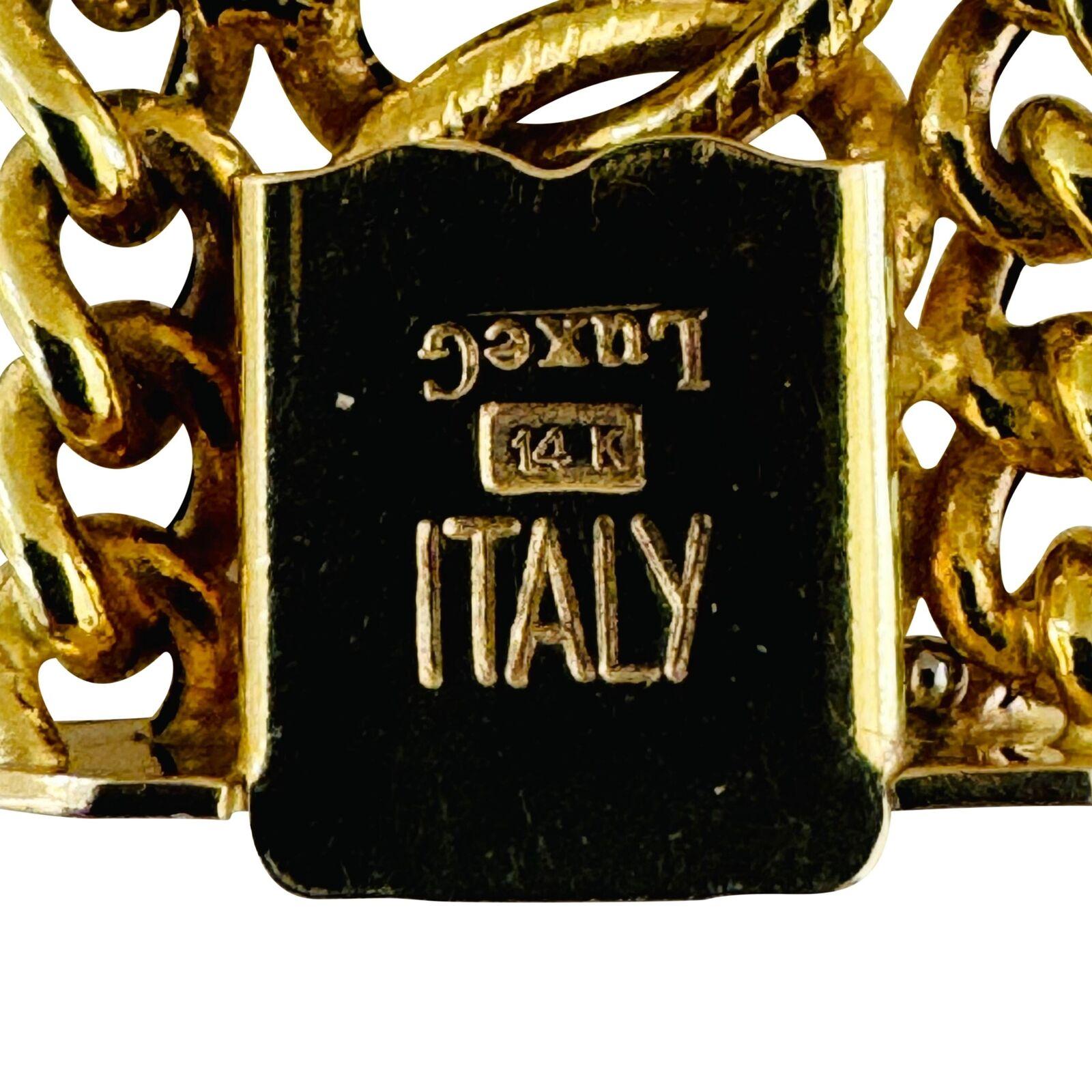 14 Karat Yellow Gold Ladies Vintage  Spiral Fancy Link Bracelet Italy  2