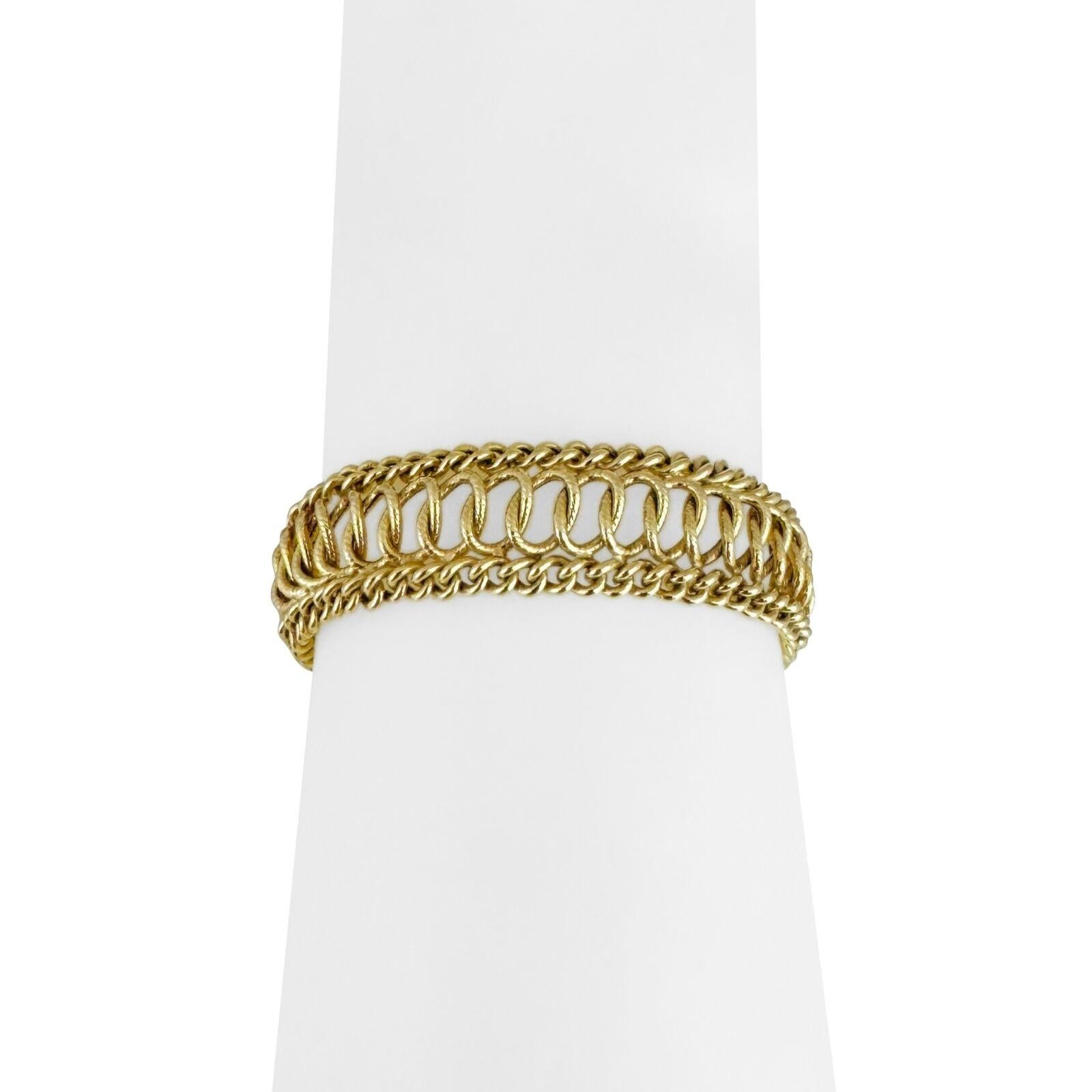 14 Karat Yellow Gold Ladies Vintage  Spiral Fancy Link Bracelet Italy  4